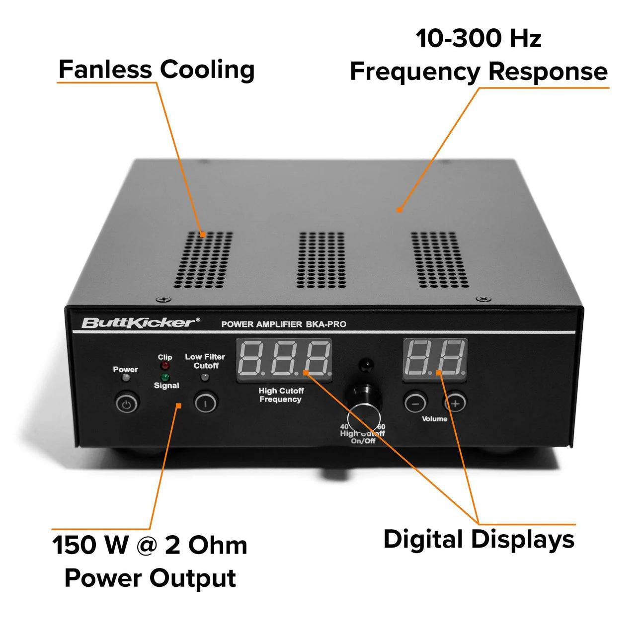 ButtKicker Gamer PRO haptics-motion system with black speaker and control unit, designed for immersive gaming experience.