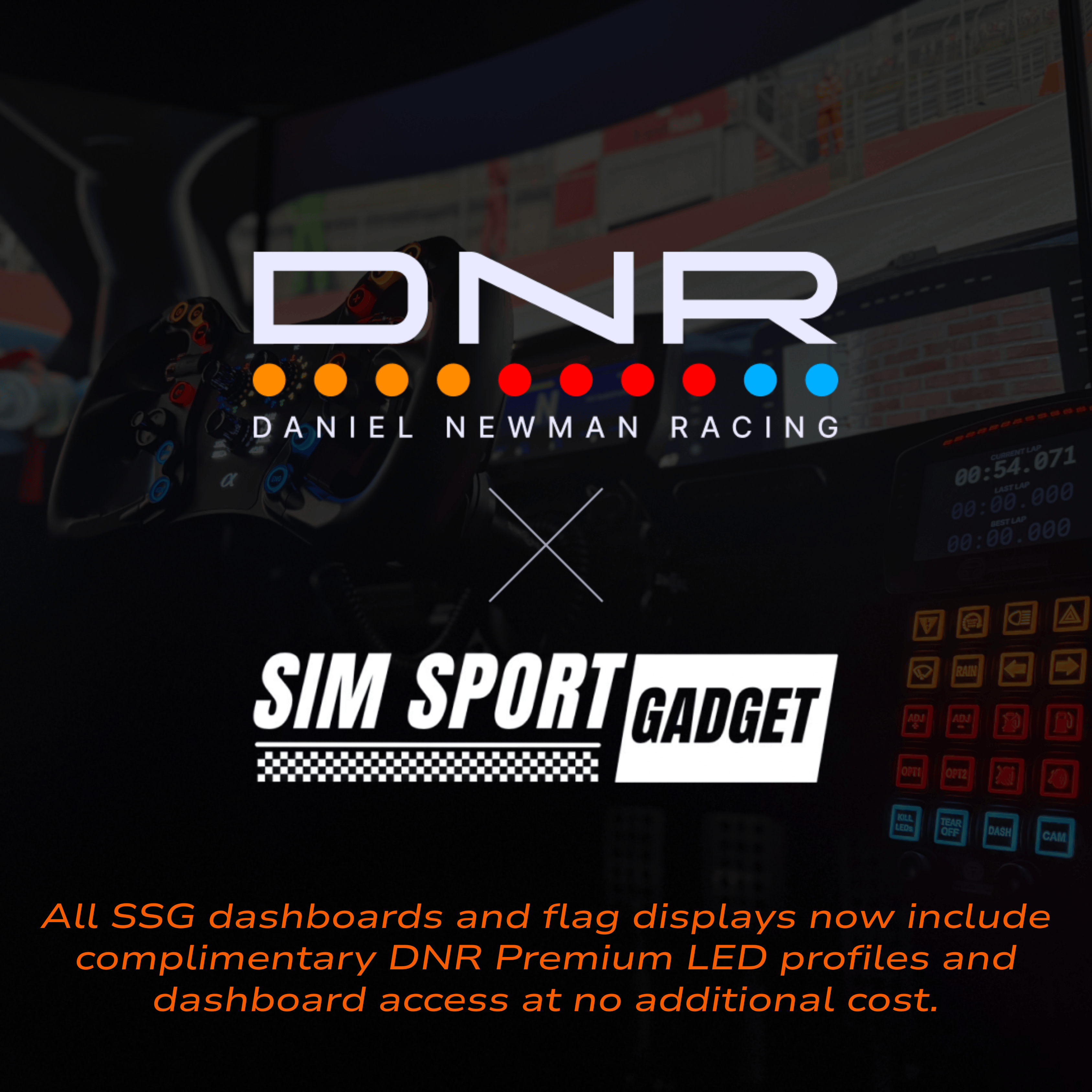 Red SSG Dashboard Display DV-8 electronic device by SimSportGadget with a sleek digital screen and red accents.