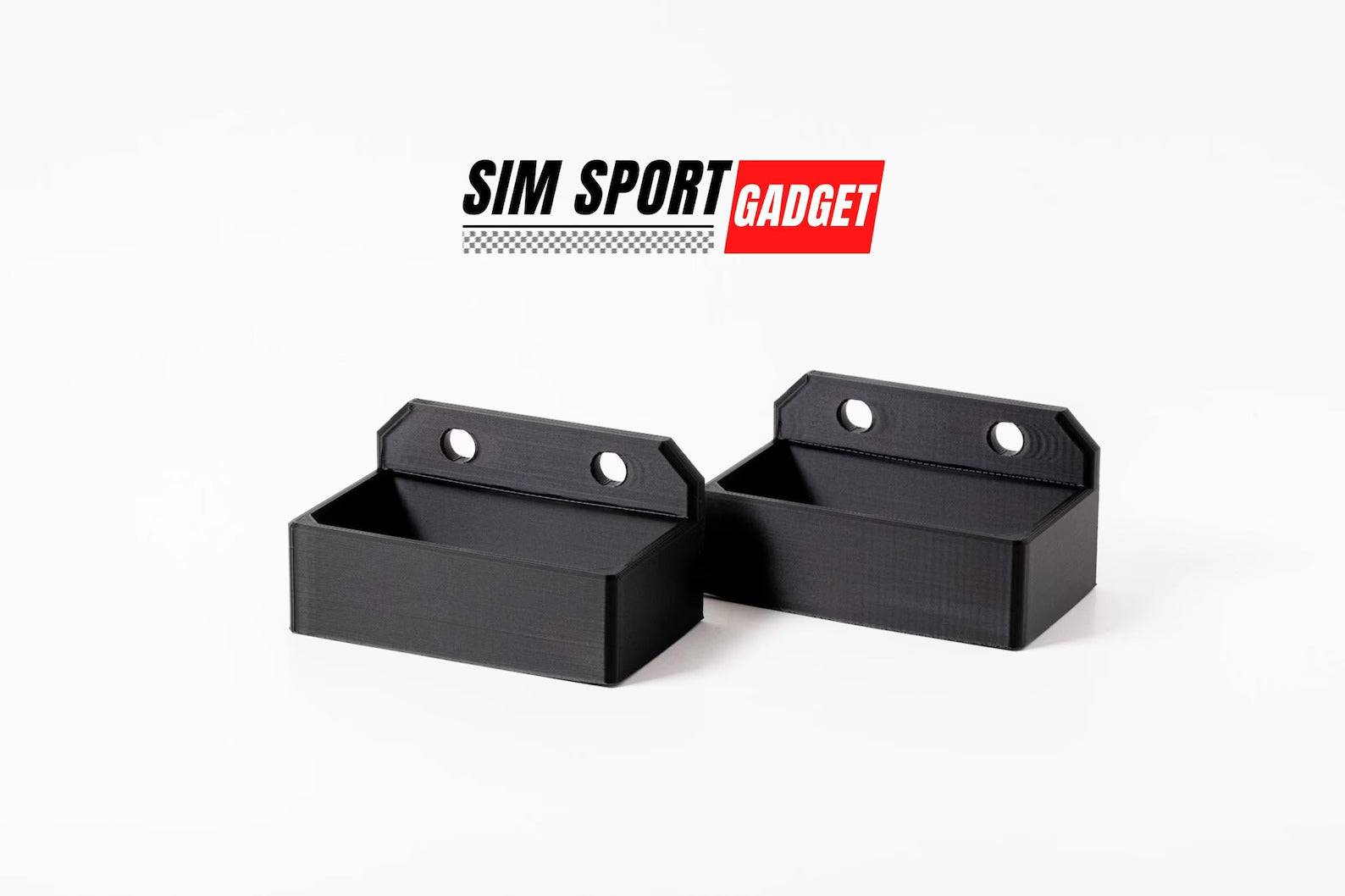 SimSportGadget power supply bracket for Fanatec Clubsport V2.5 fanatec power brick mounted on a metal bracket for gaming wheel setup