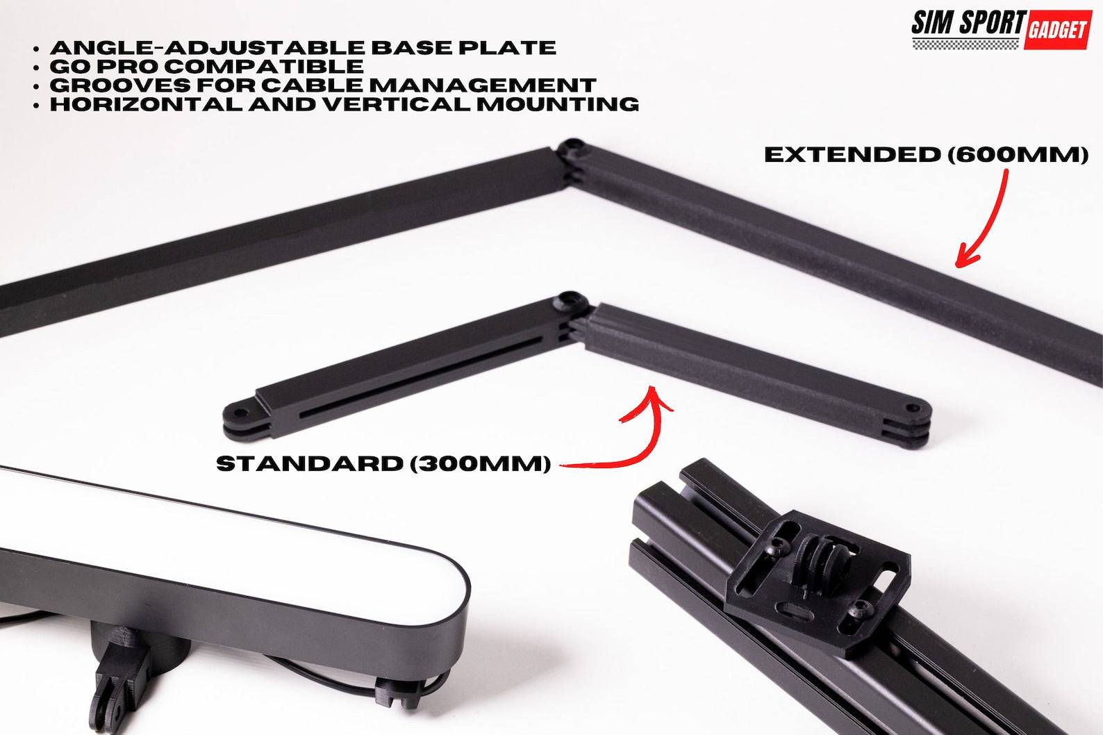 SimSportGadget Hue Play Bar Light Mount attached to a wall for secure and sleek installation of smart LED light bars.