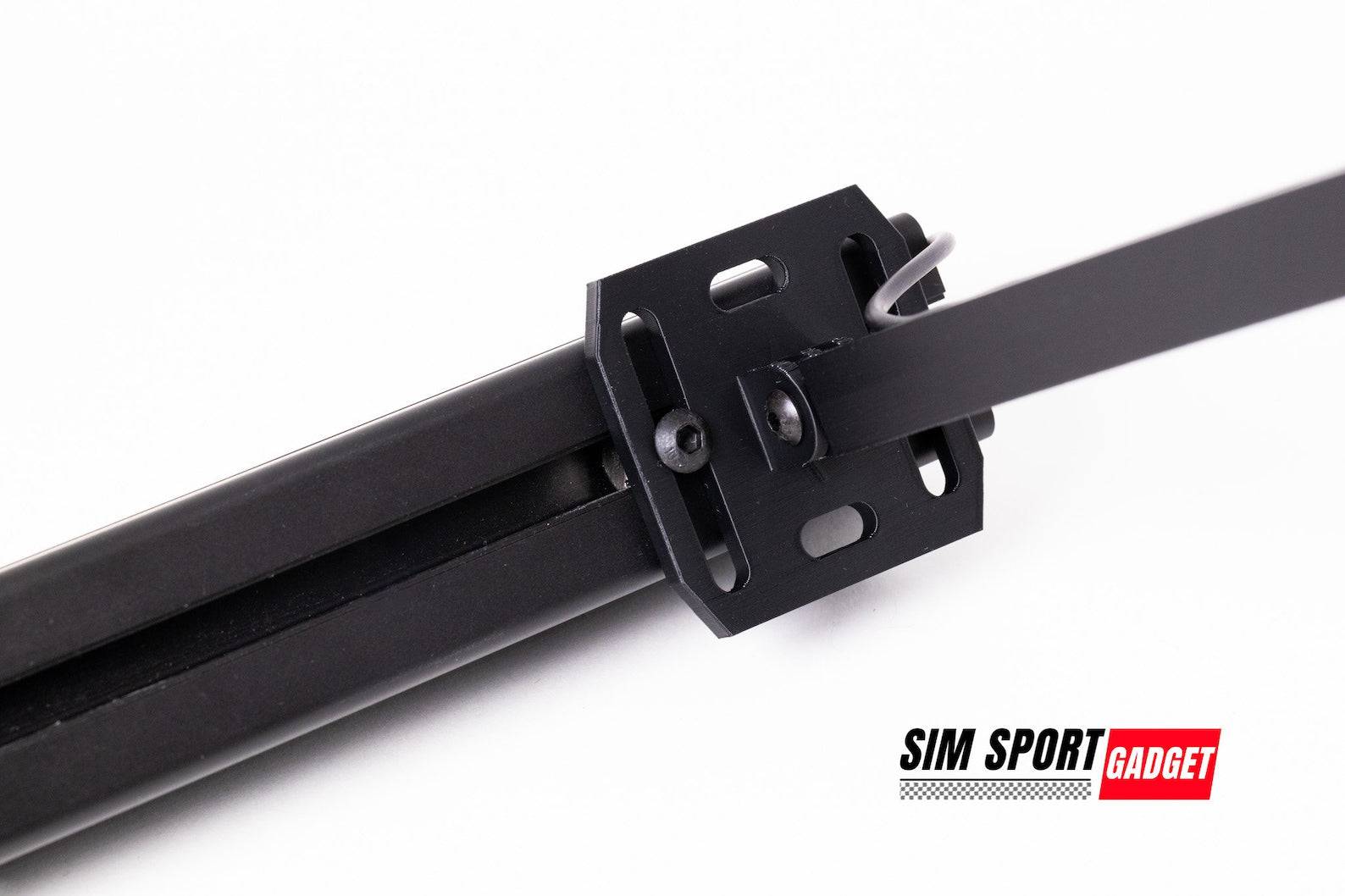 SimSportGadget Hue Play Bar Light Mount showing a sleek black mount for adjustable positioning of Hue Play smart lights.
