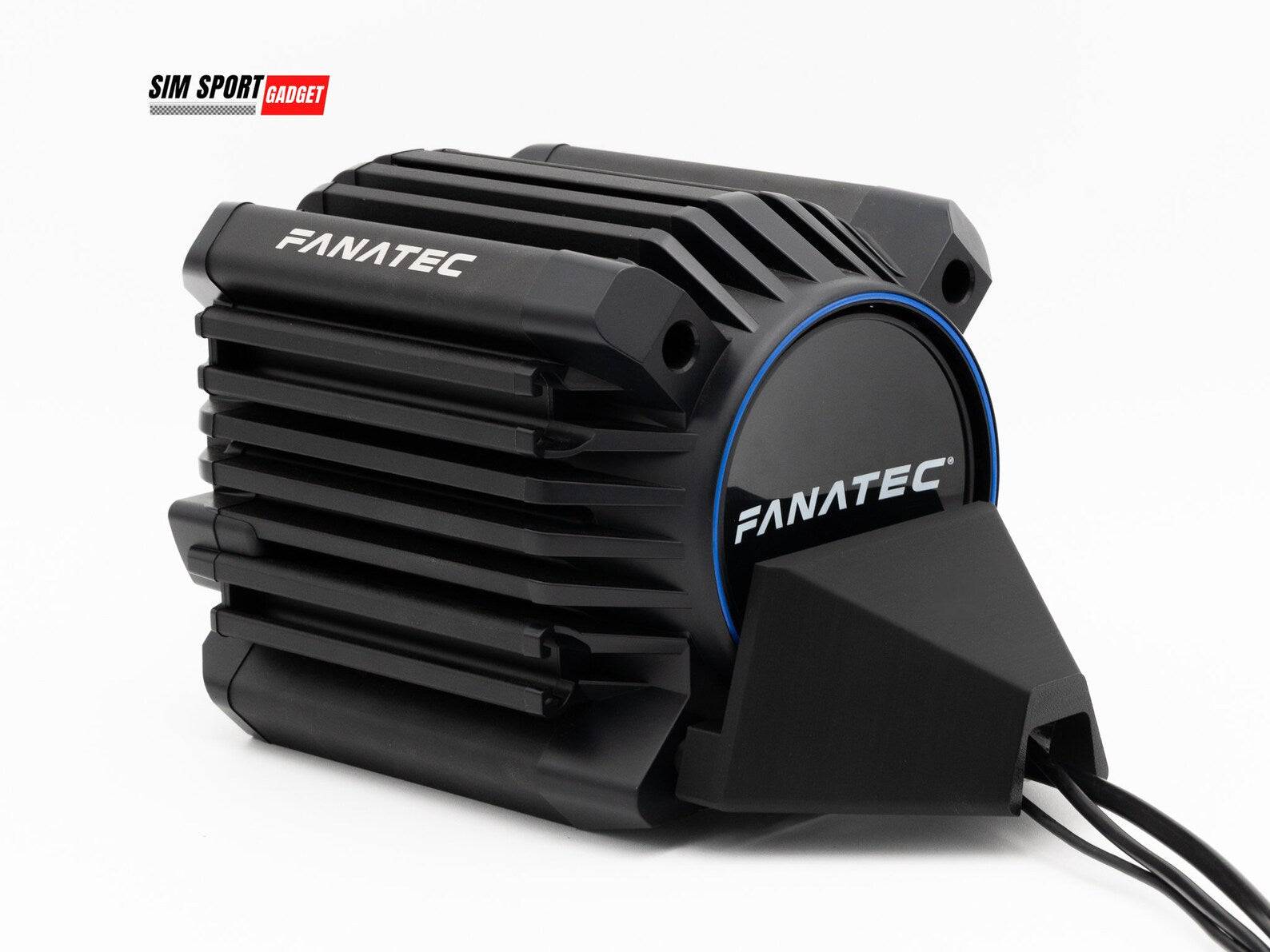 SimSportGadget Fanatec Clubsport DD/DD+ cable protector mounted on a racing wheel accessory, providing cable management and protection.