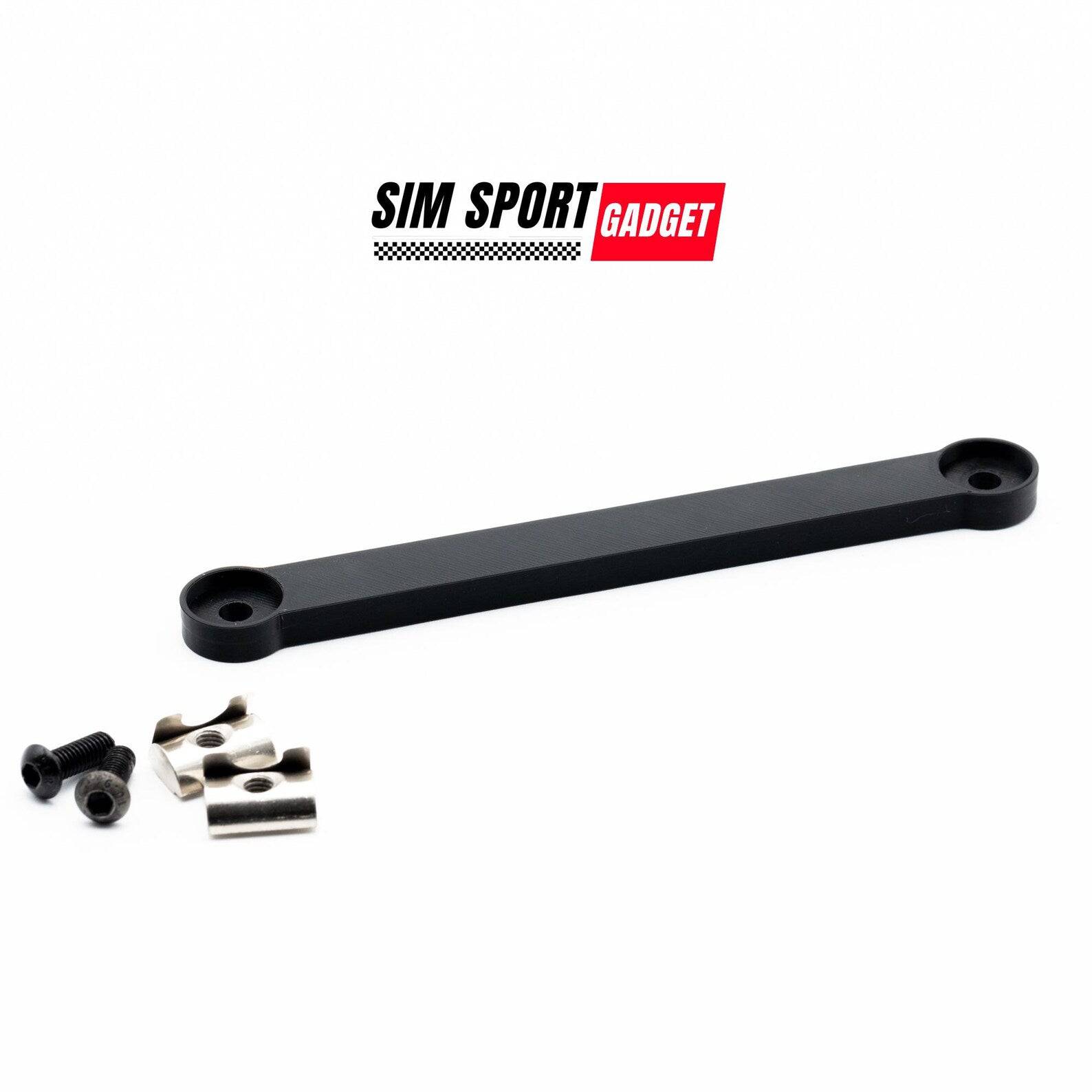 SimSportGadget triple monitor stand accessory mount for sim racing and flight simulator setups, holding three monitors securely.