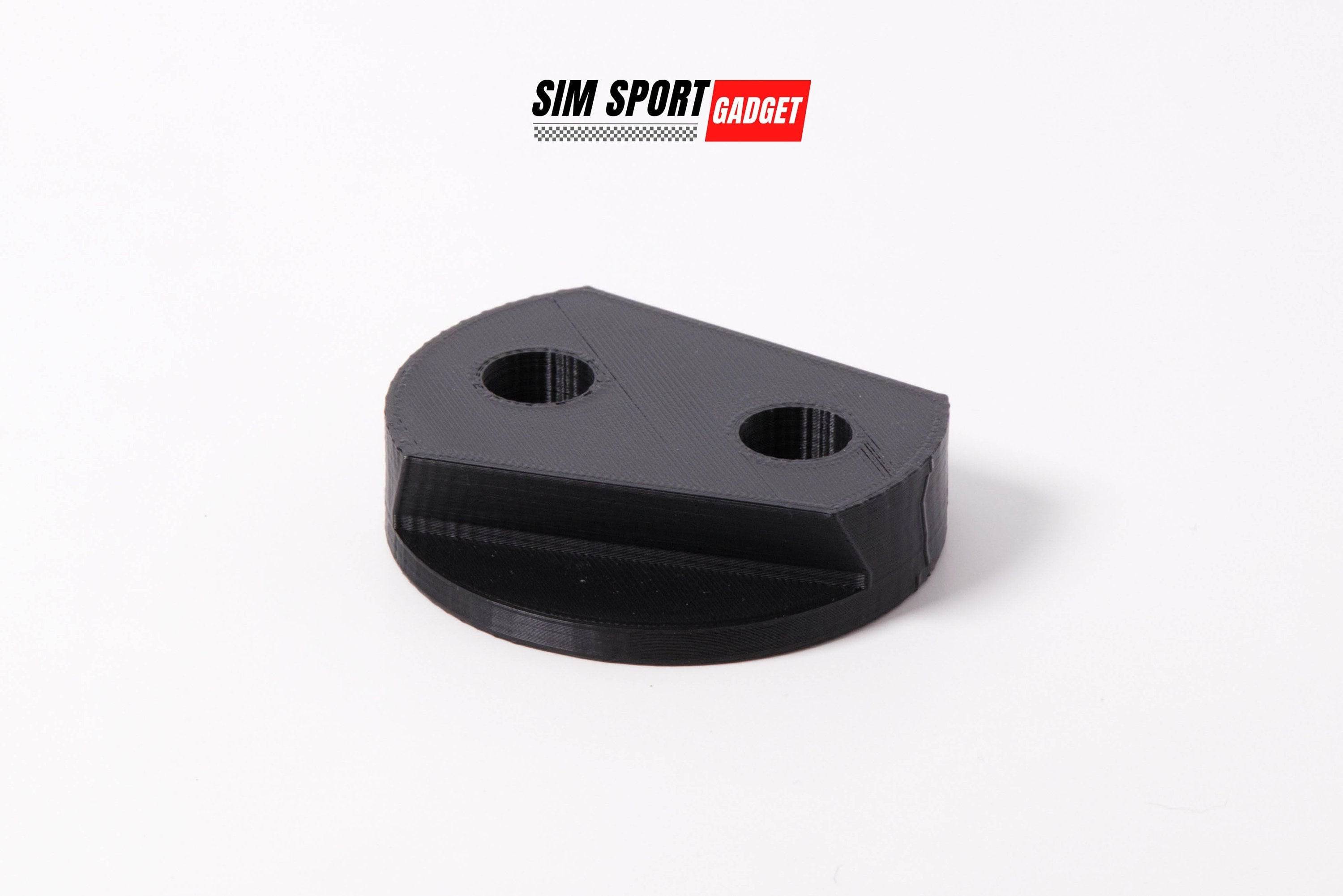 SimSportGadget profile wheel mount for Simucube quick release system, showcasing sturdy construction and secure attachment.