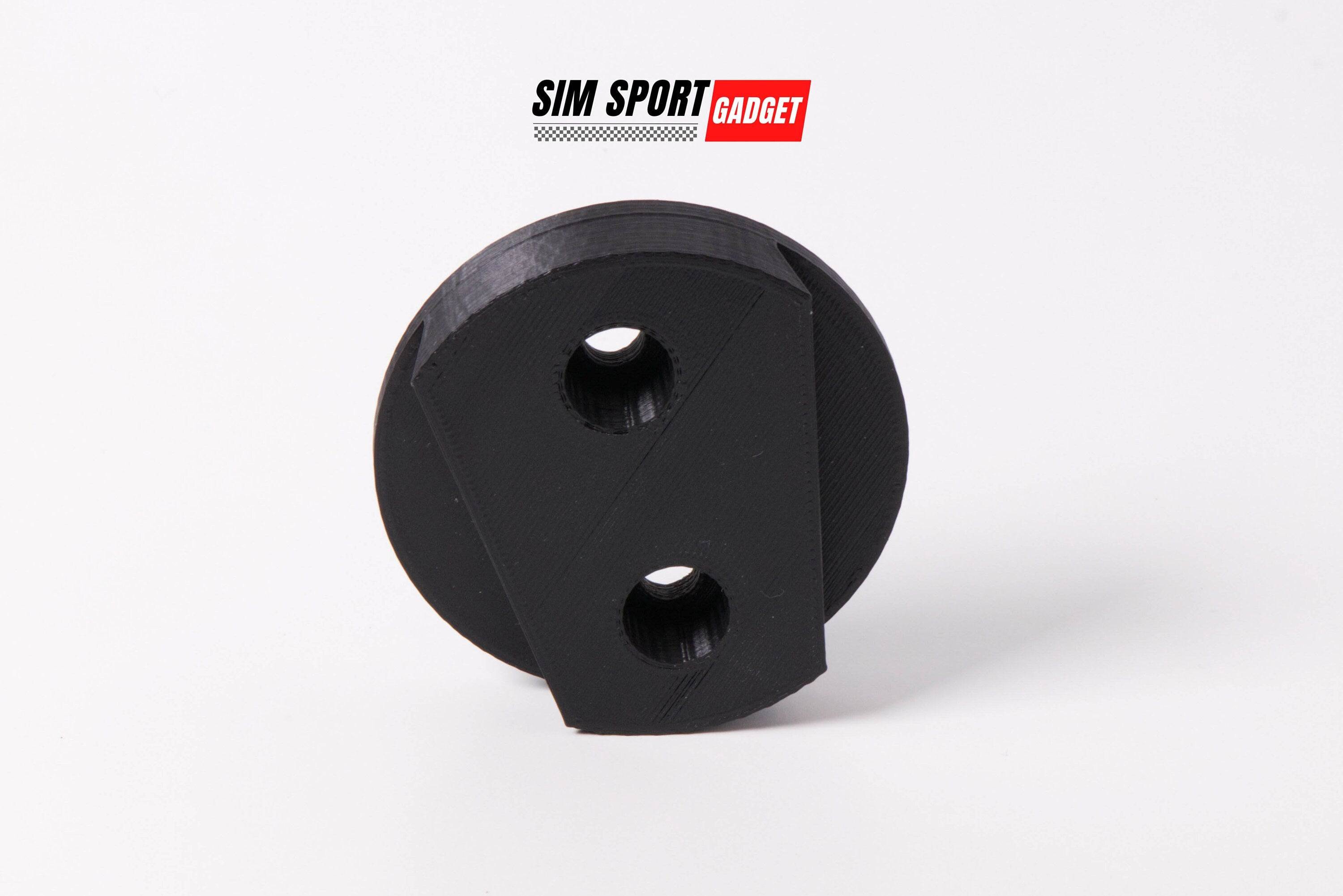 SimSportGadget Profile Mount for Simucube Quick Release wheel mount, showcasing sturdy construction and secure attachment system.