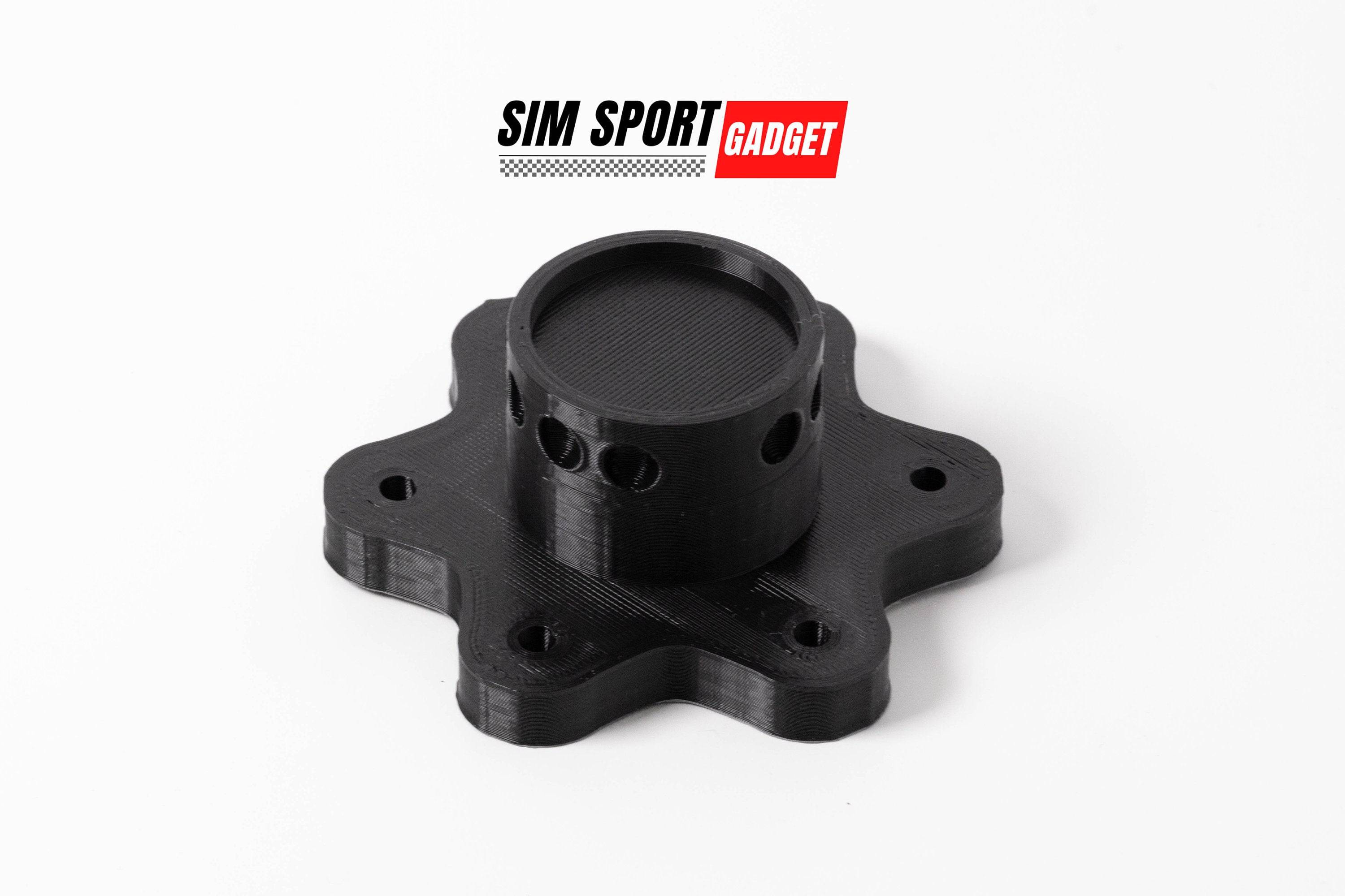 SimSportGadget wheel mount wall bracket for Moza quick release, 360-degree adjustable angle, ideal for racing simulator setups.