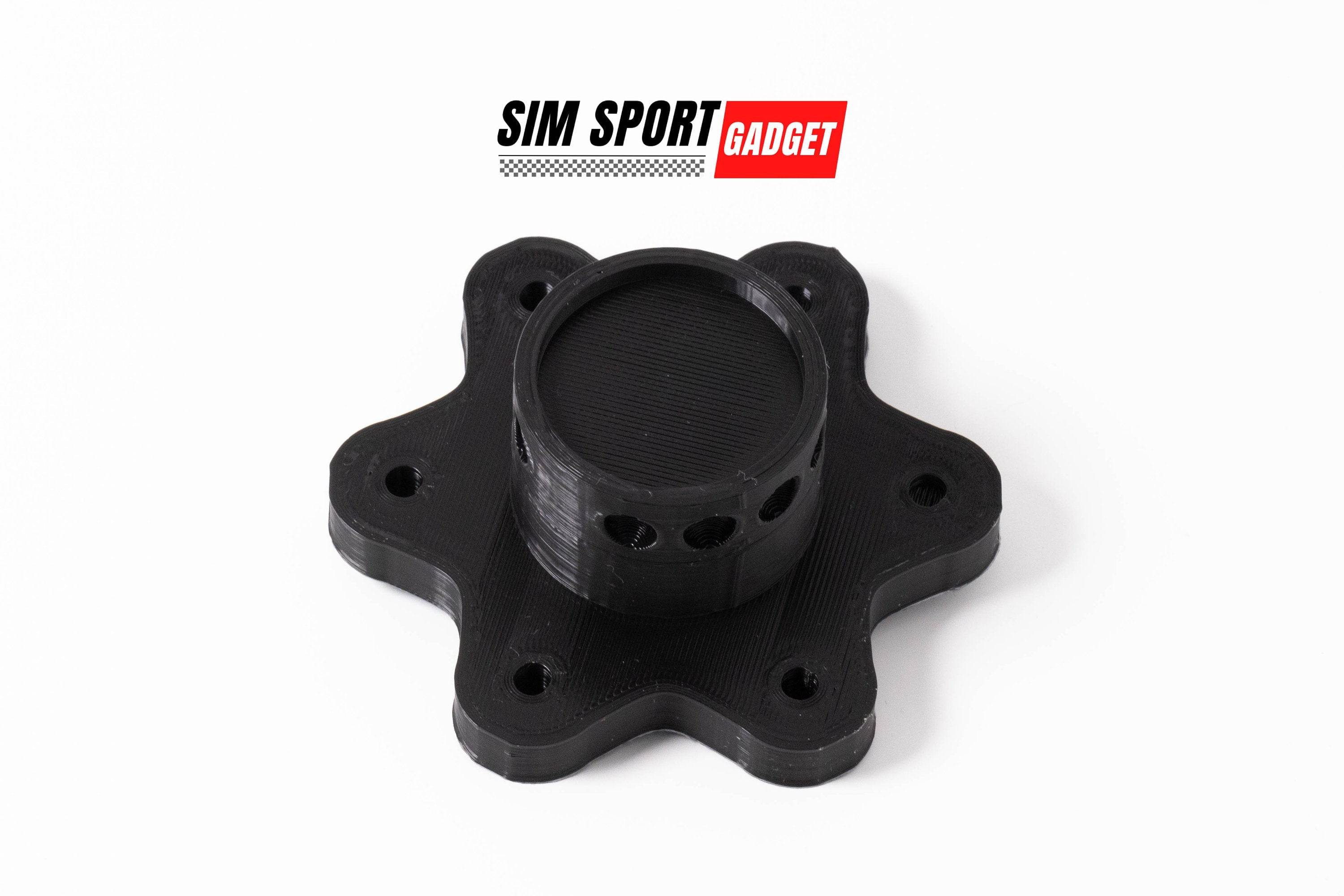 SimSportGadget wall mount for Moza quick release wheel, 360-degree adjustable wheel mount for sim racing setups.