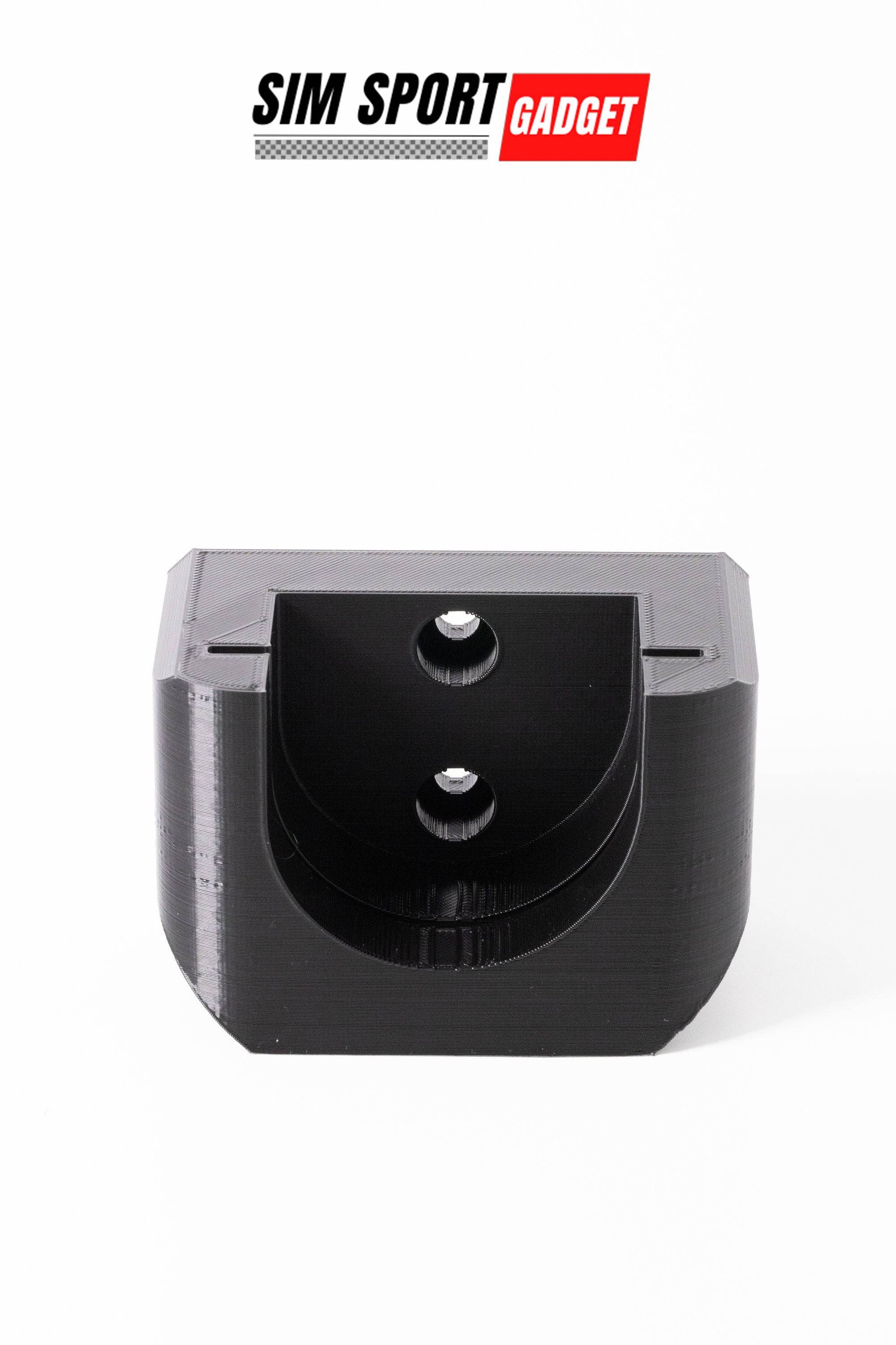 Vertical style Drop-In Profile Mount for Fanatec quick release, compatible with SimSportGadget wheel mounts, shown in a close-up image.
