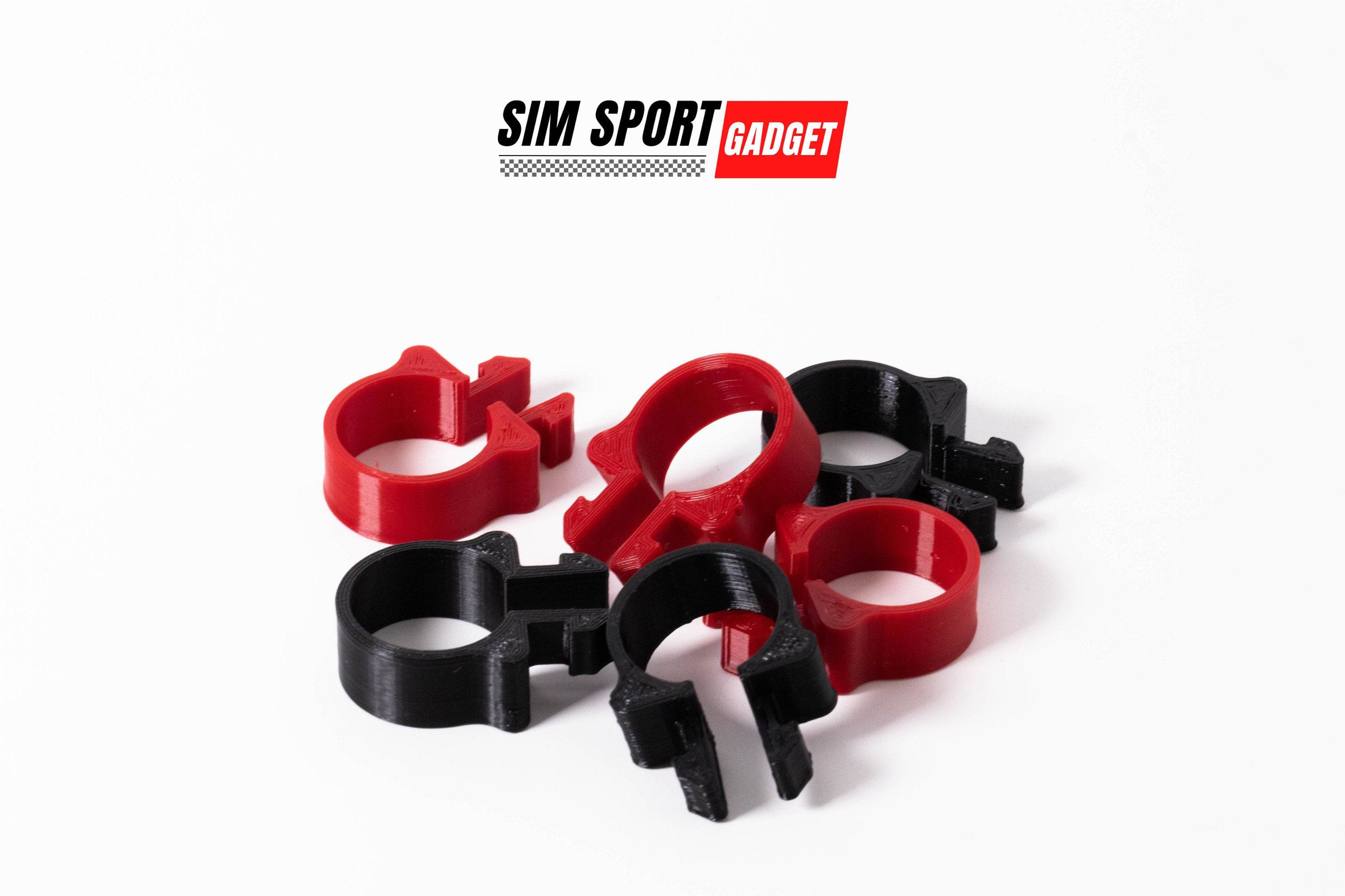 SimSportGadget cable management clip for 1515 rigs, used to organize and secure cables efficiently in rig setups.