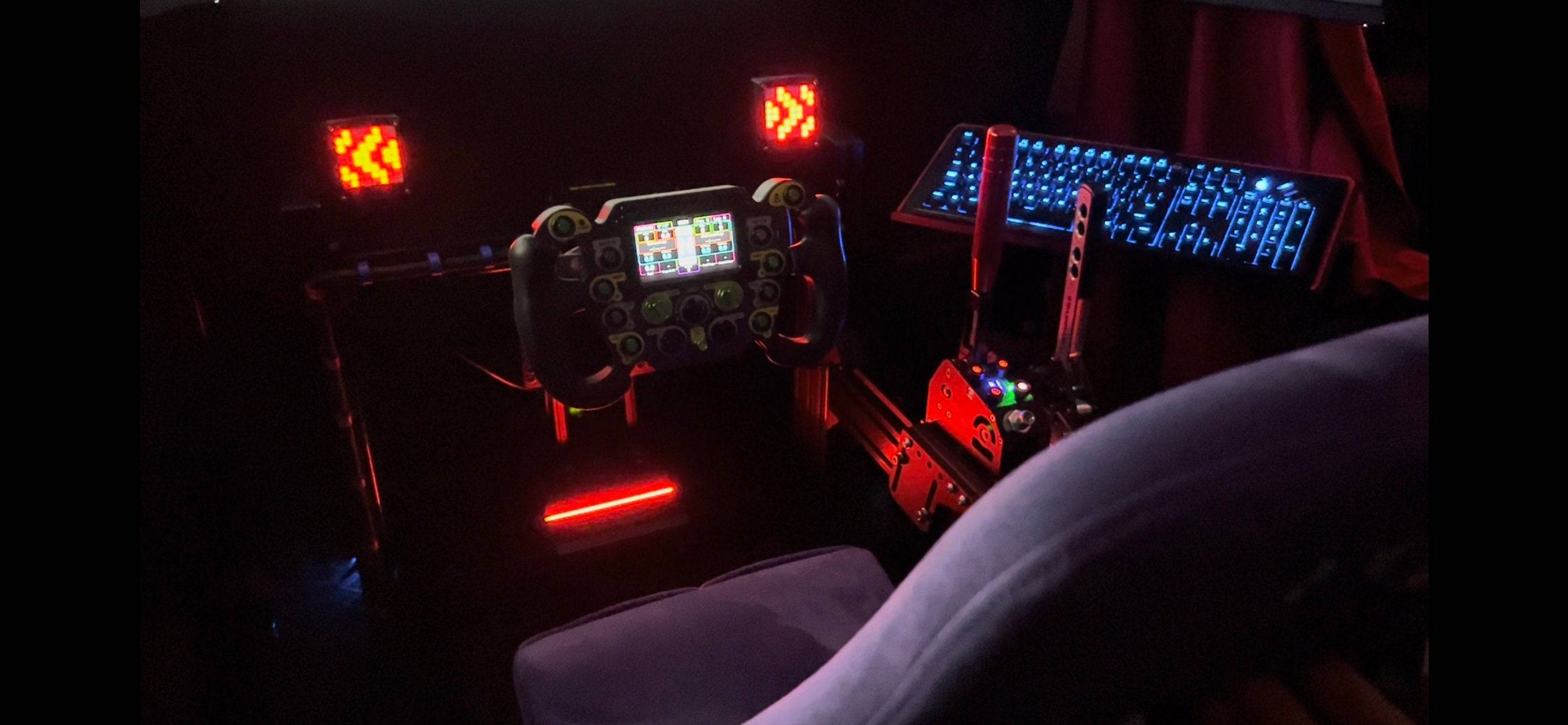 SimSportGadget iFlag Matrix Display button box with Dashes, featuring a sleek black design and multiple control buttons.