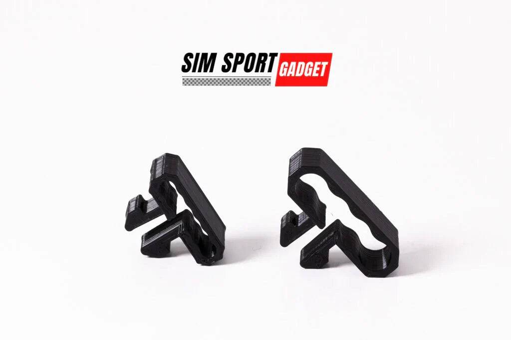 SimSportGadget cable management clip with knuckle design for organizing and securing cables neatly.