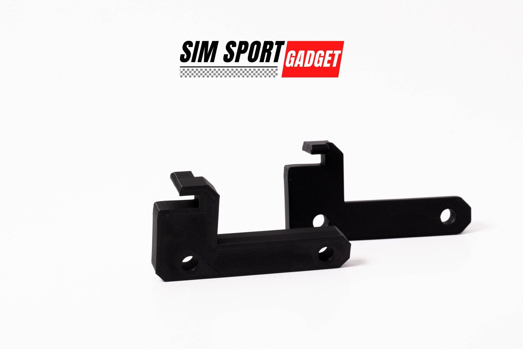 SimSportGadget Fanatec DD1/DD2 tablet holder accessory mount attached to racing wheel setup.