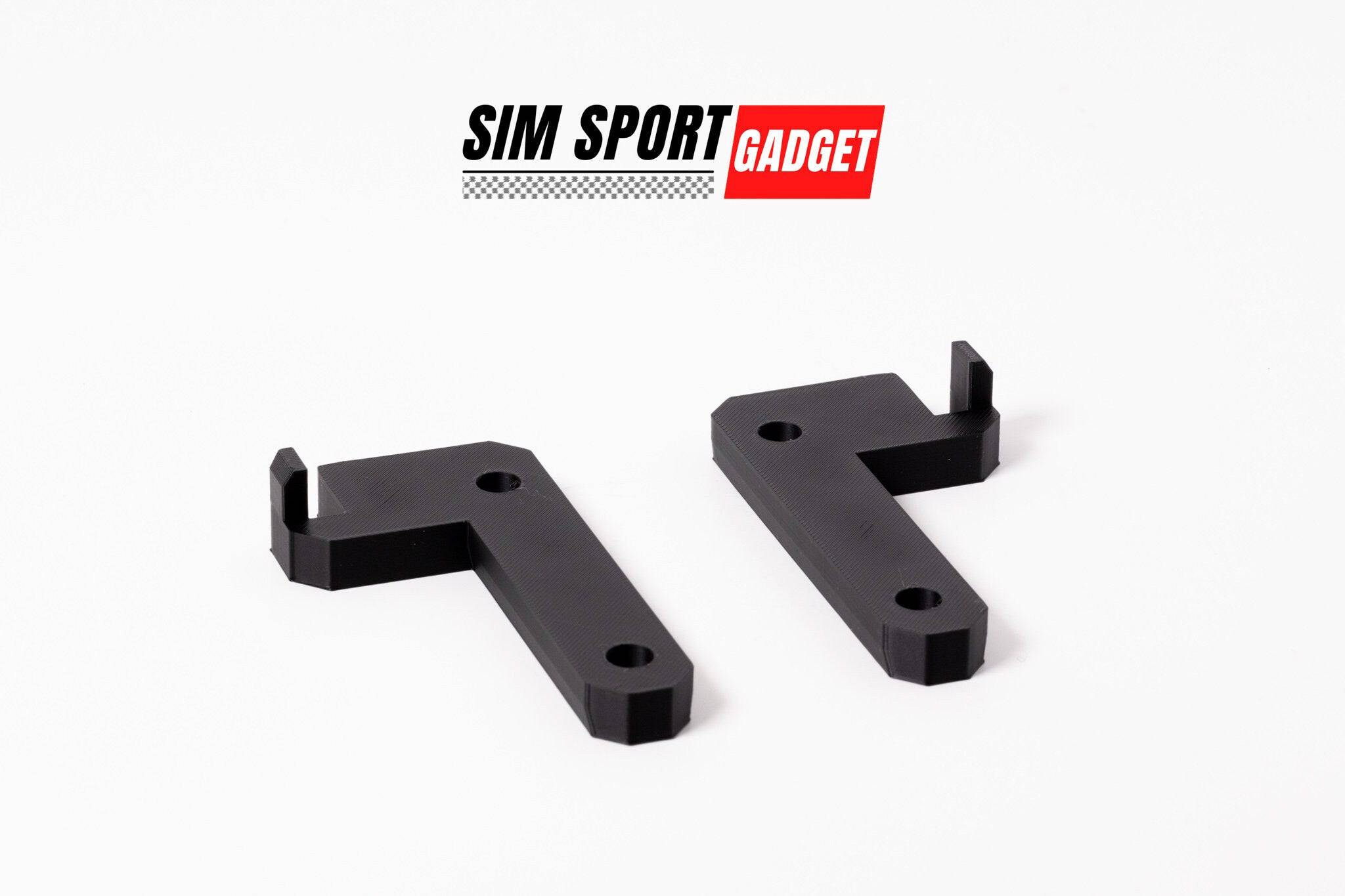 SimSportGadget Fanatec DD1/DD2 tablet holder accessory mount attached to a racing wheel setup.