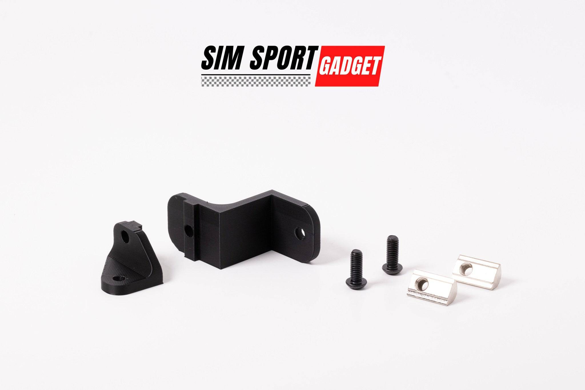 Fanatec E-stop emergency button offset side mount for sim racing accessories by SimSportGadget, shown attached to a racing setup.
