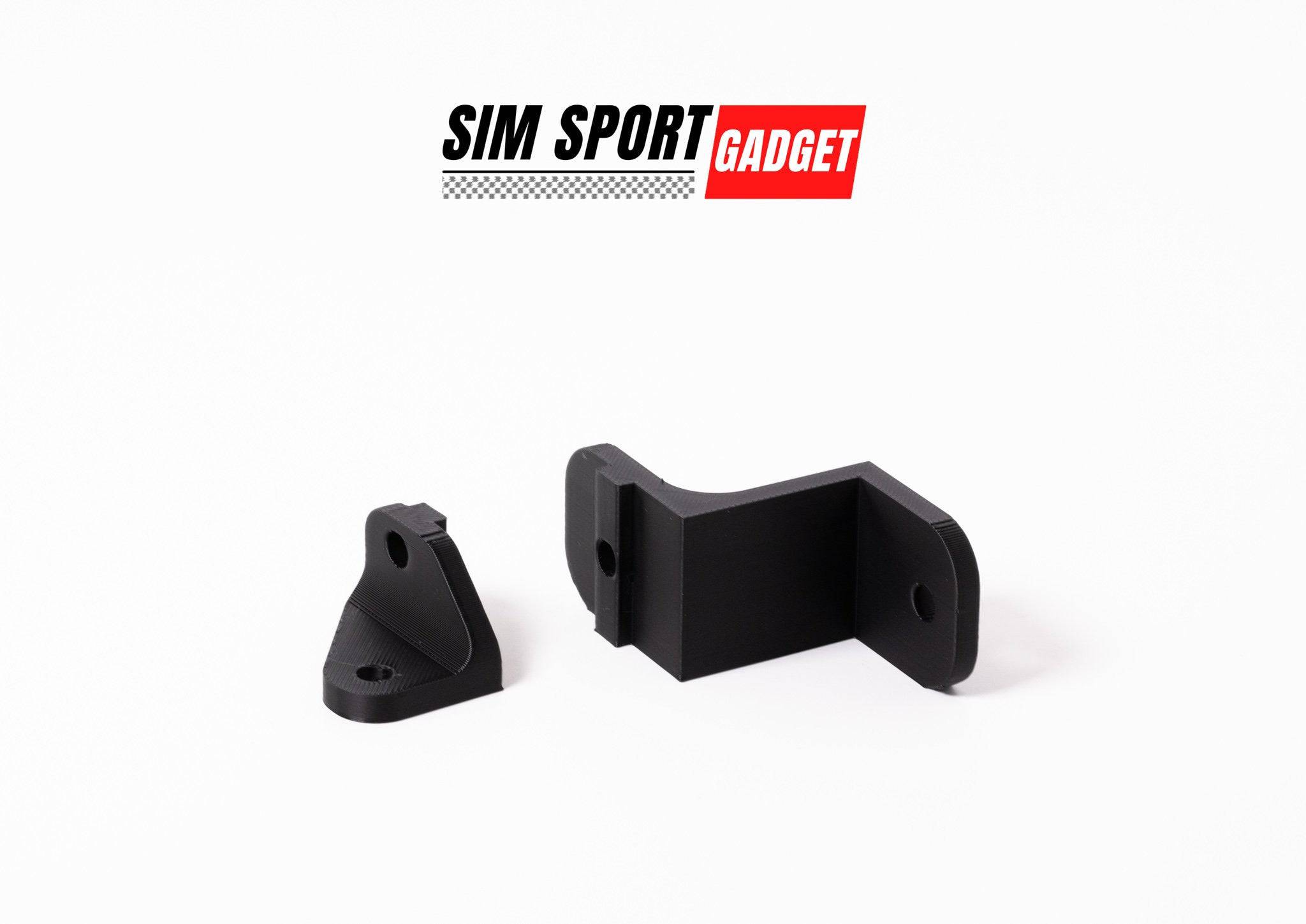 Fanatec E-stop emergency button offset side mount for sim racing accessories by SimSportGadget, shown attached to a racing setup.