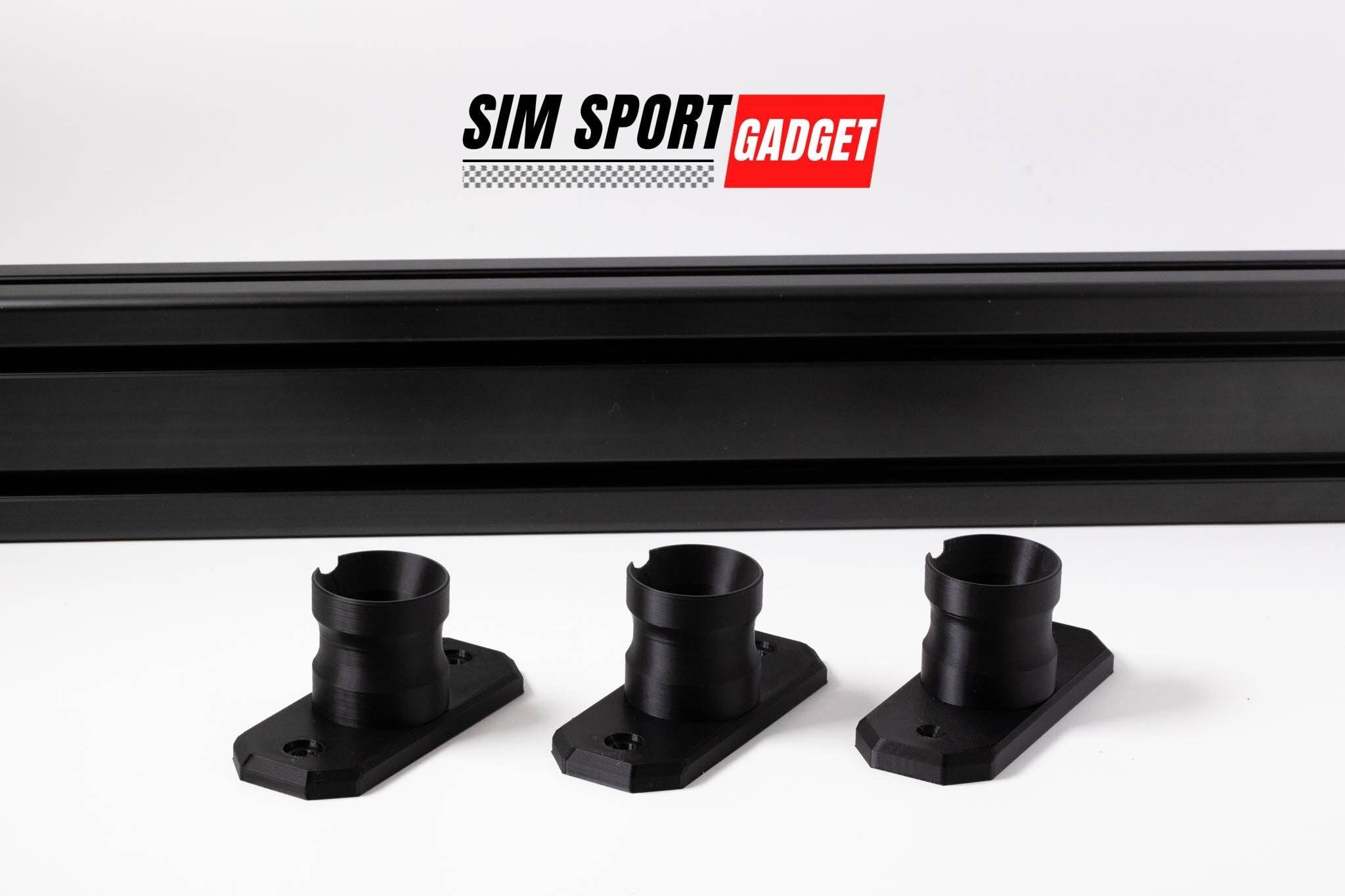 Three SimSportGadget Profile Wheel Mounts for Fanatec QR1 quick release system on a white background.