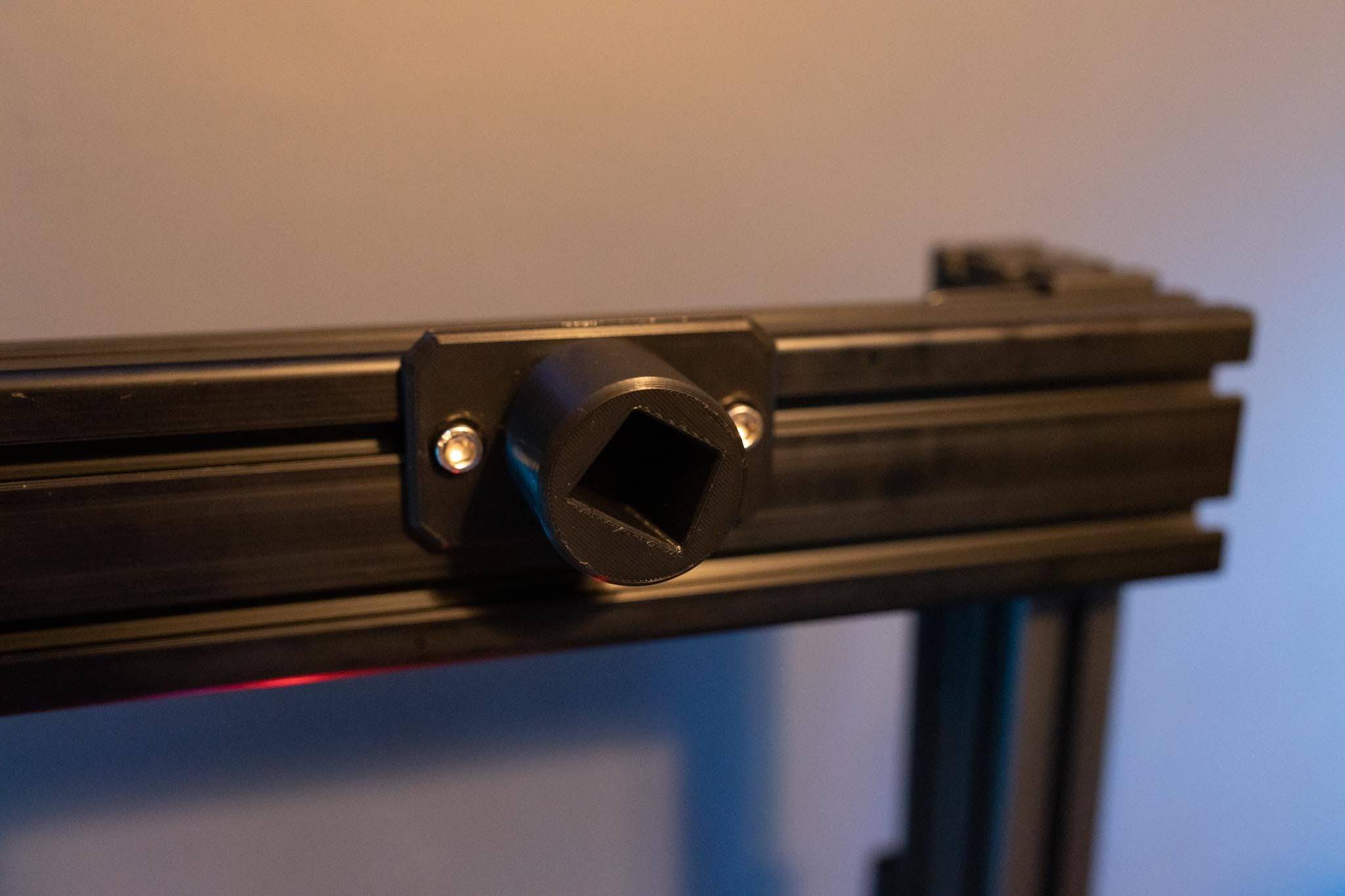 SimSportGadget wheel profile mount for Xero-play quick release, showing the sturdy mount with quick release mechanism on a white background.