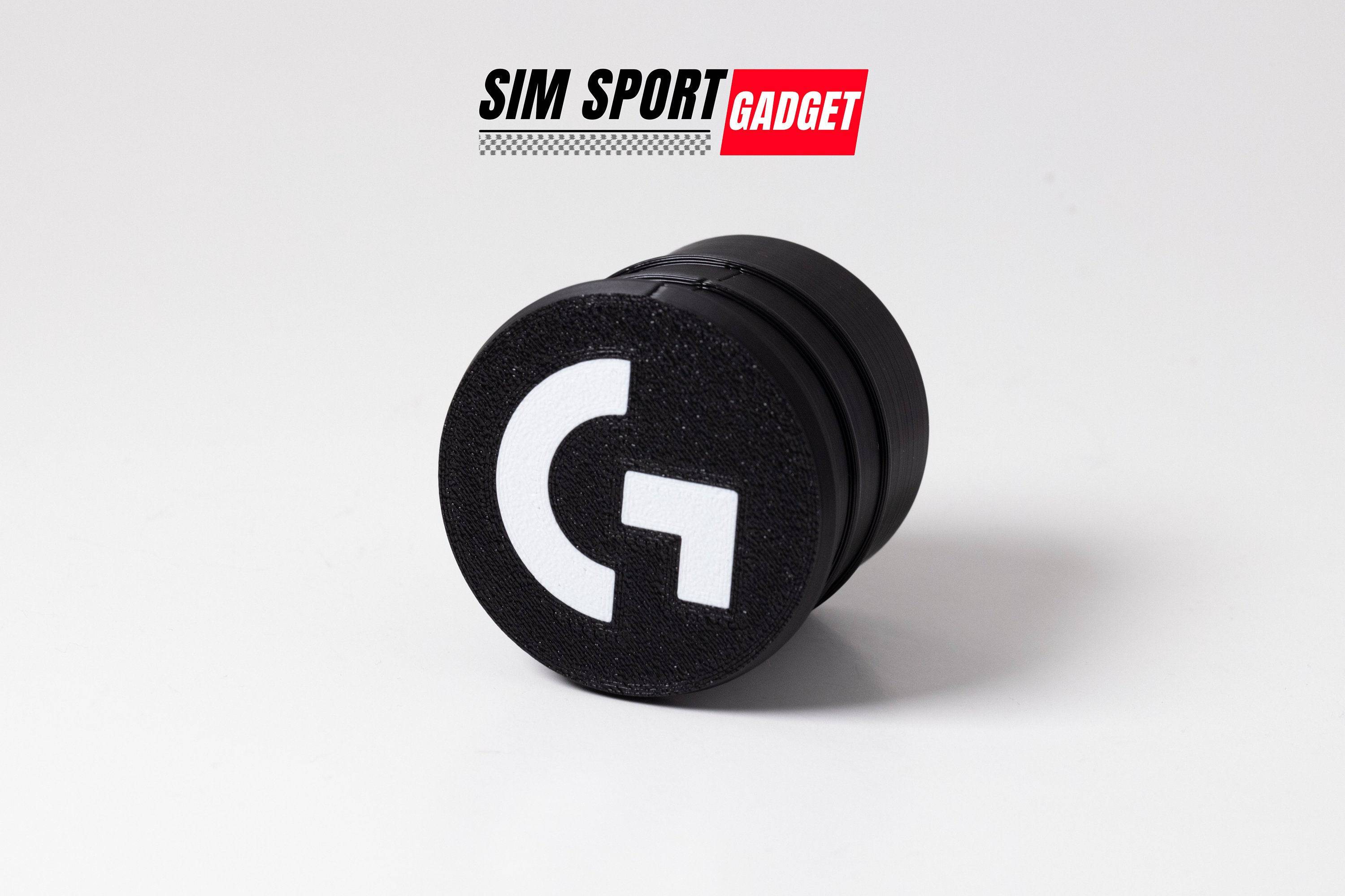SimSportGadget dust cover for Logitech Pro Racing Quick Release wheel mount, showing protective cover on the base side.