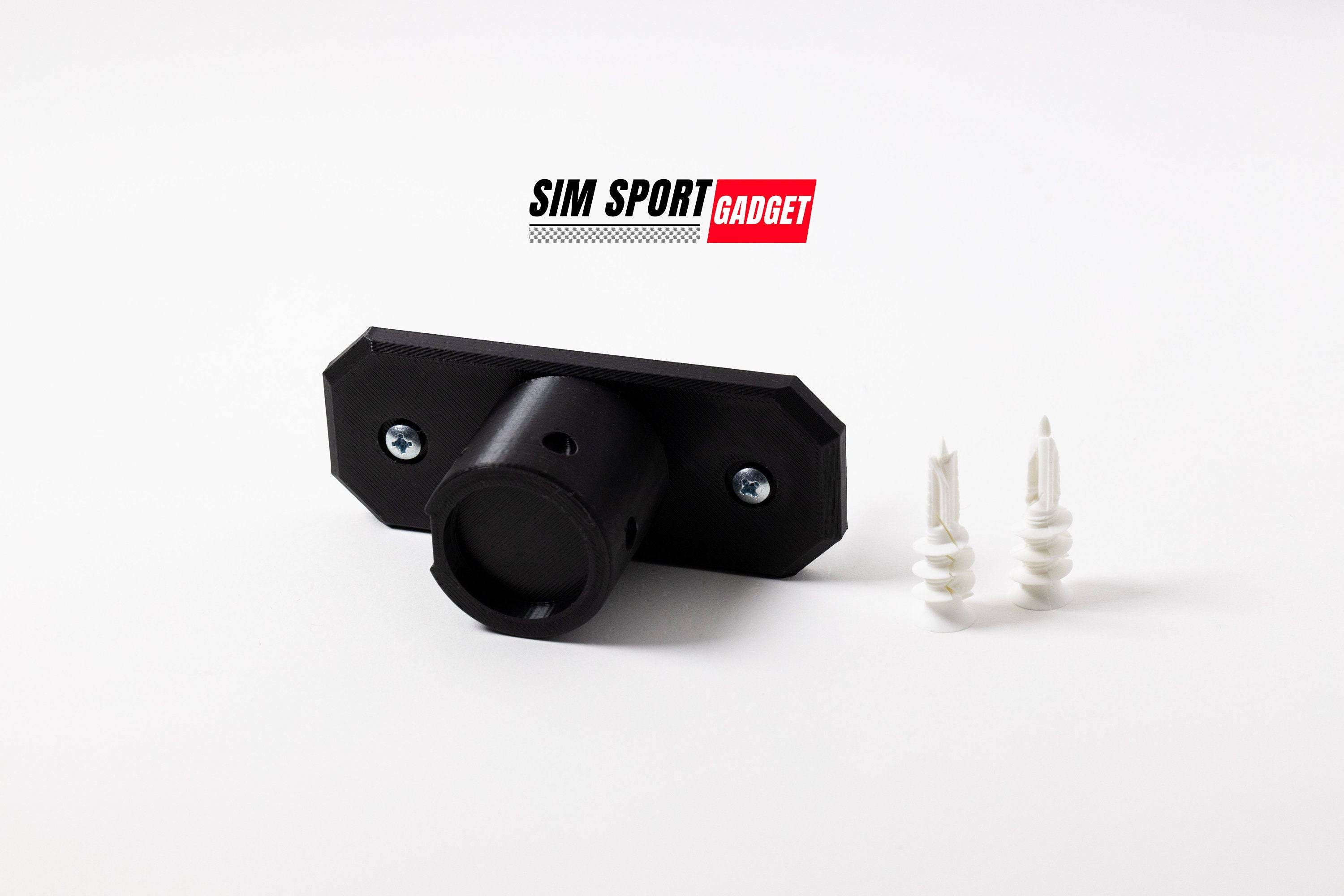SimSportGadget wheel mount wall bracket for Logitech Pro Quick Release, securely holding the racing wheel in place.