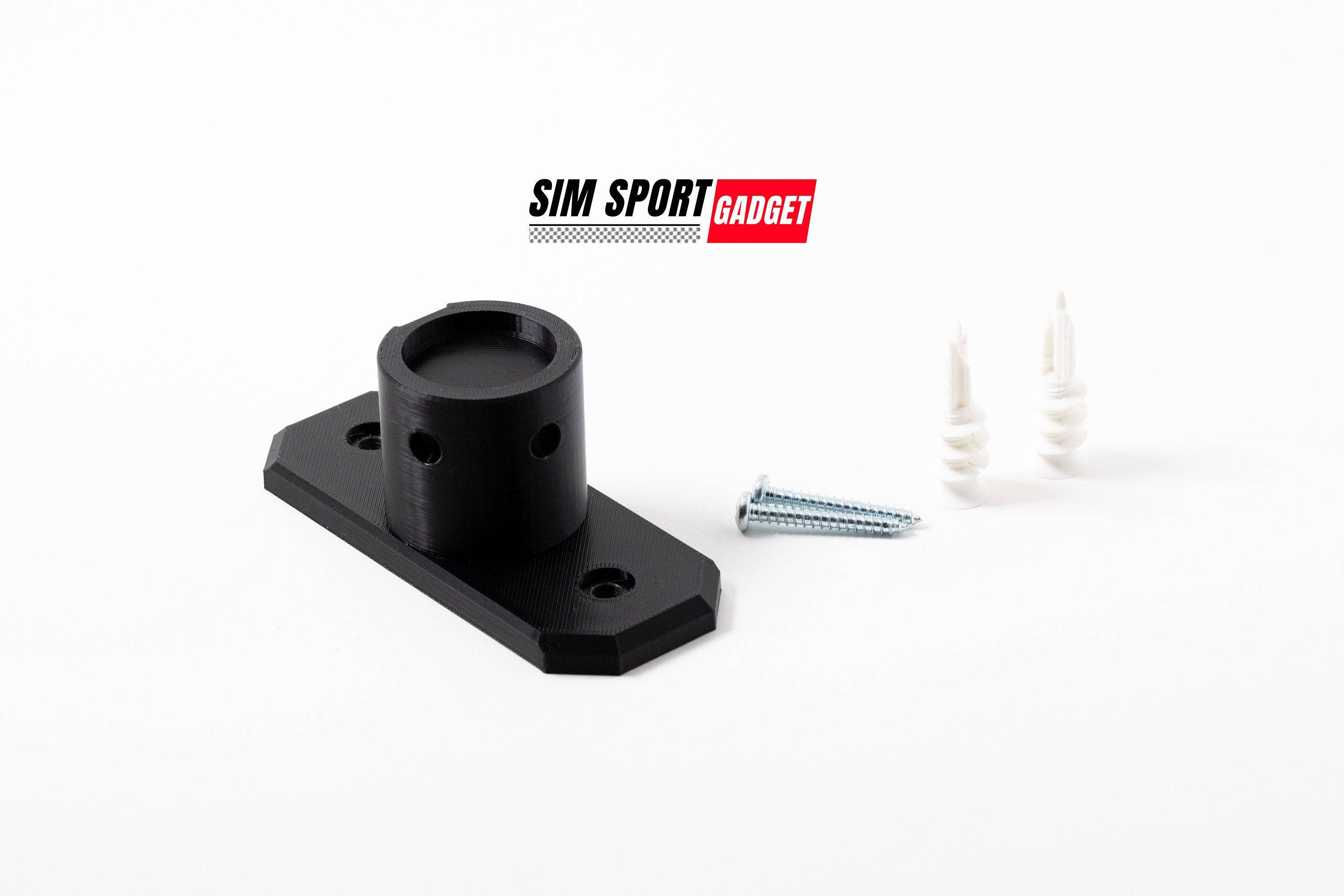 SimSportGadget wall mount for Logitech Pro Quick Release wheel mount, securely holding gaming steering wheel on the wall.