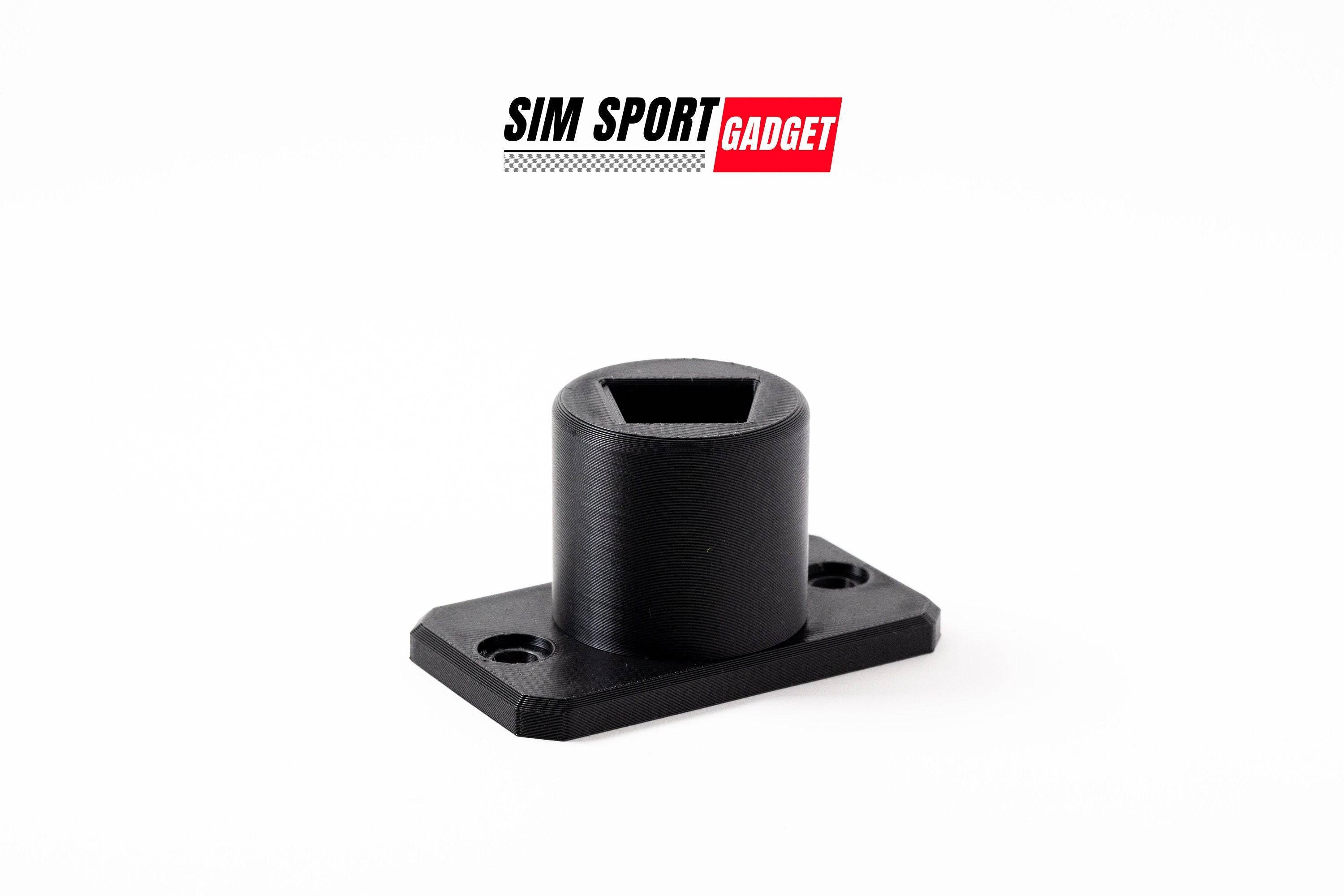 SimSportGadget wheel wall mount for Xero-play quick release, showing sturdy metal bracket and secure mounting mechanism.