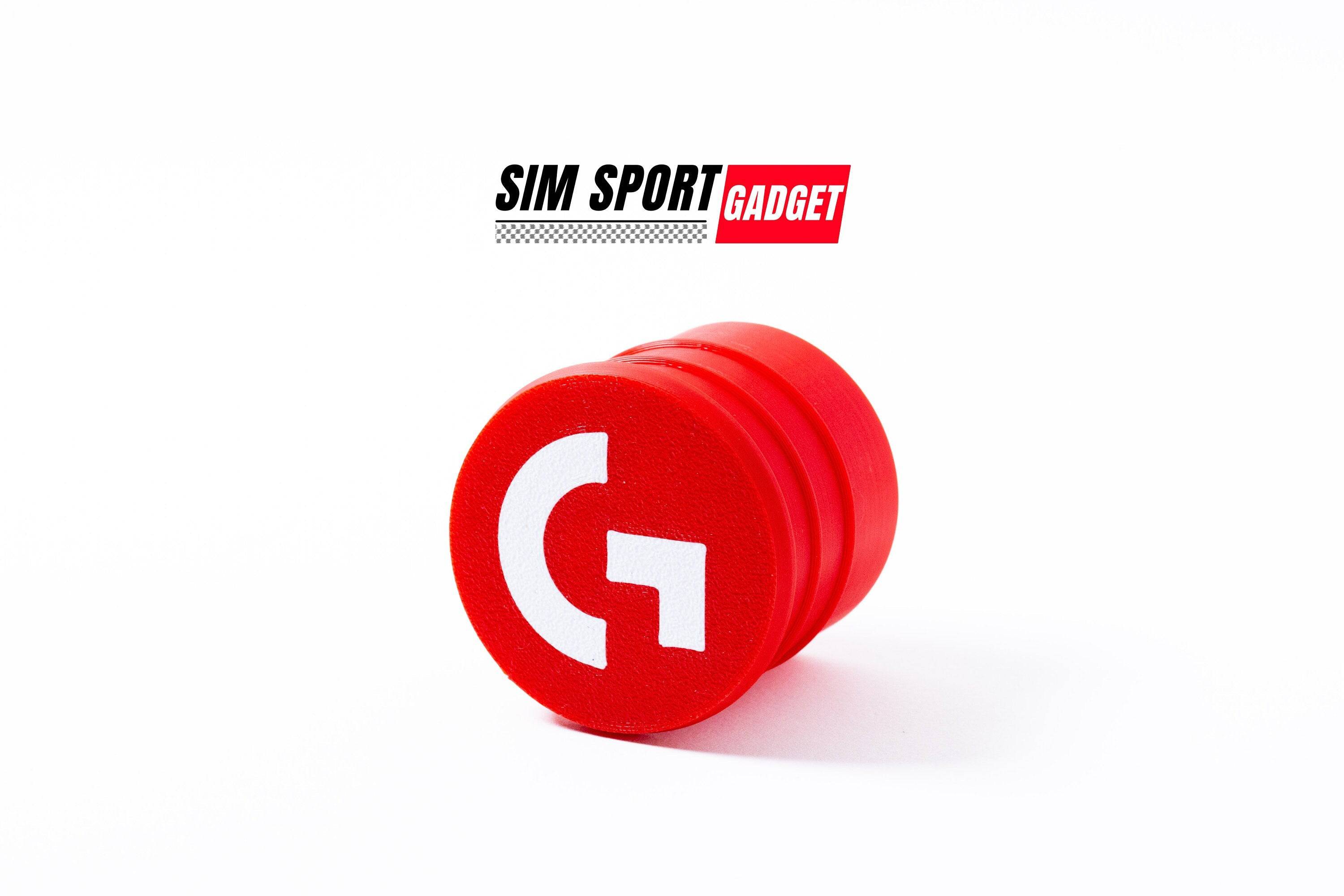 SimSportGadget wheel mount dust cover for Logitech Pro Racing Quick Release on base side, protecting racing wheel components.