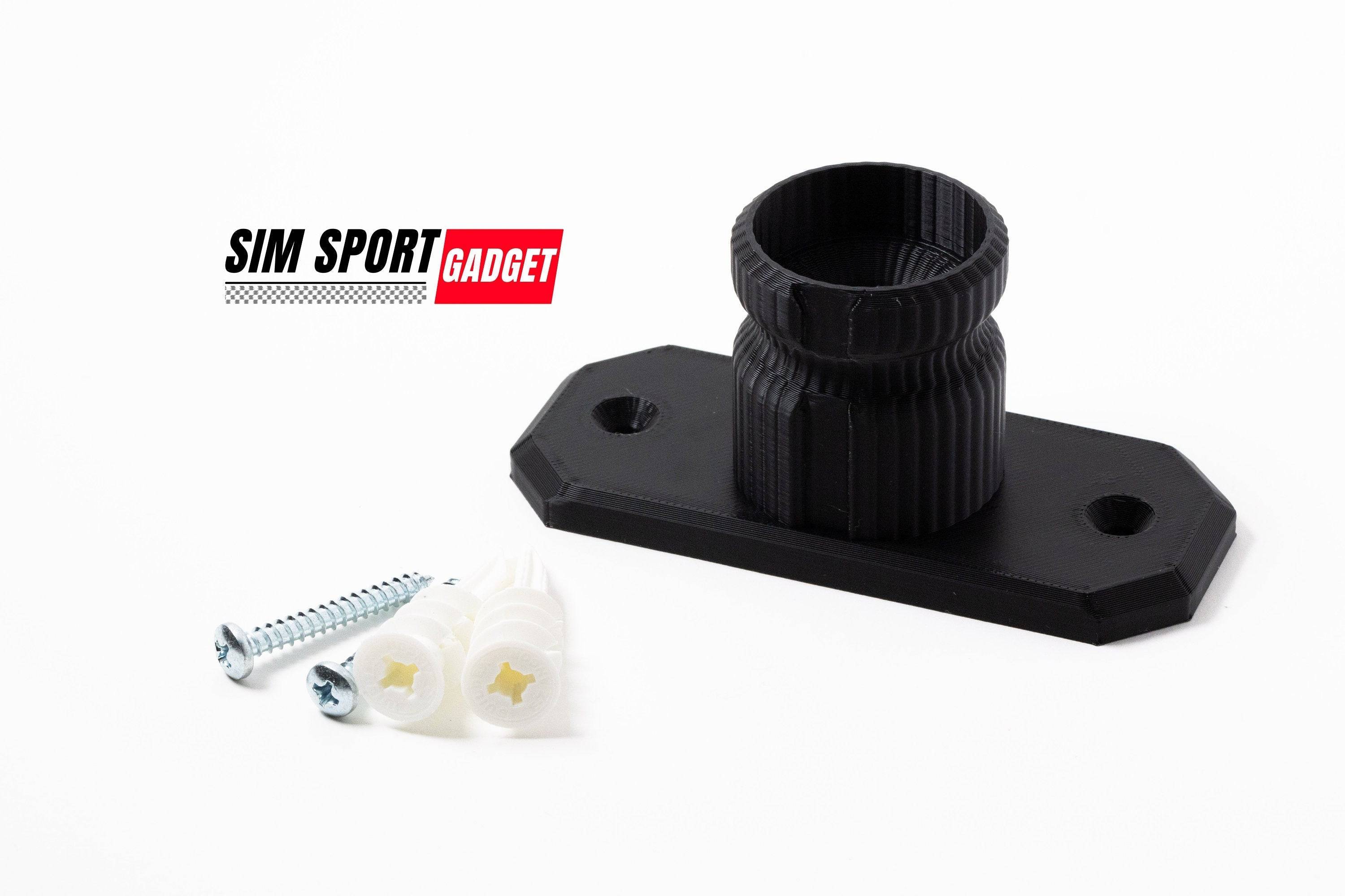 SimSportGadget wall mount for Fanatec quick release wheel, sturdy bracket designed to secure racing wheel mounts on the wall.