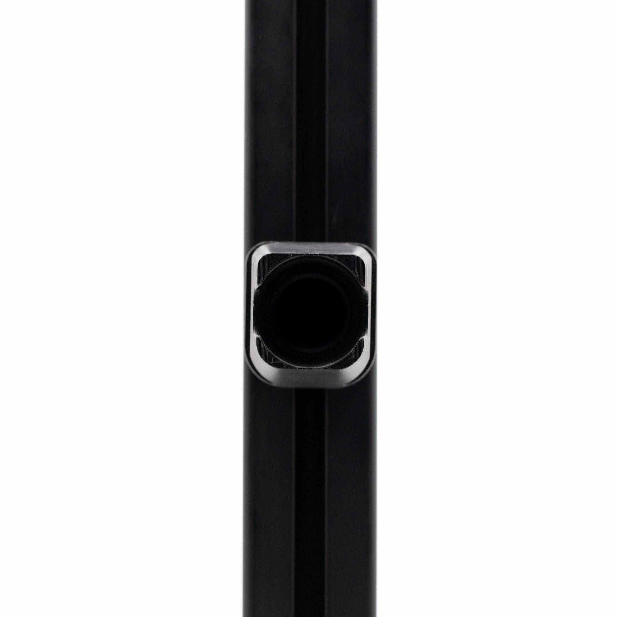 Aluminum profile Fanatec QR2 wheel mount for sim rig by SimSportGadget, showcasing a sleek, minimalistic design with mounting features.