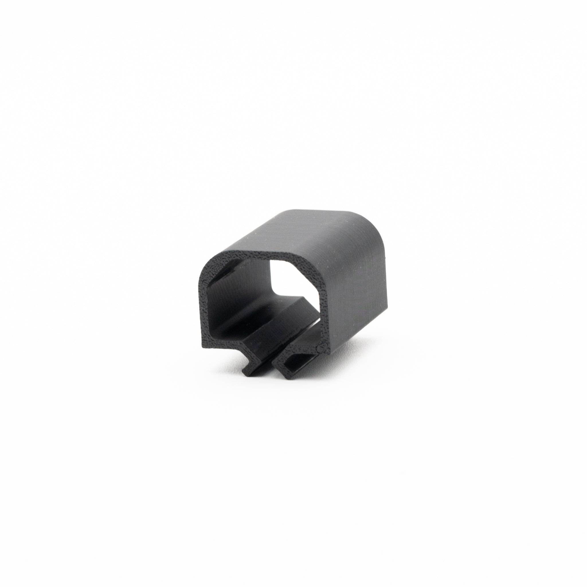 SimSportGadget cable management channel clip securing a thick cable for organized setup and easy access.