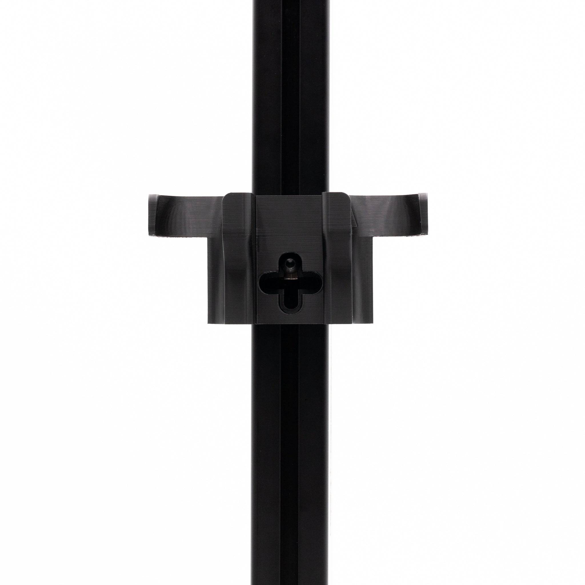 SimSportGadget Oculus Quest 3 double controller mount attached to the VR headset, holding two controllers securely in place.