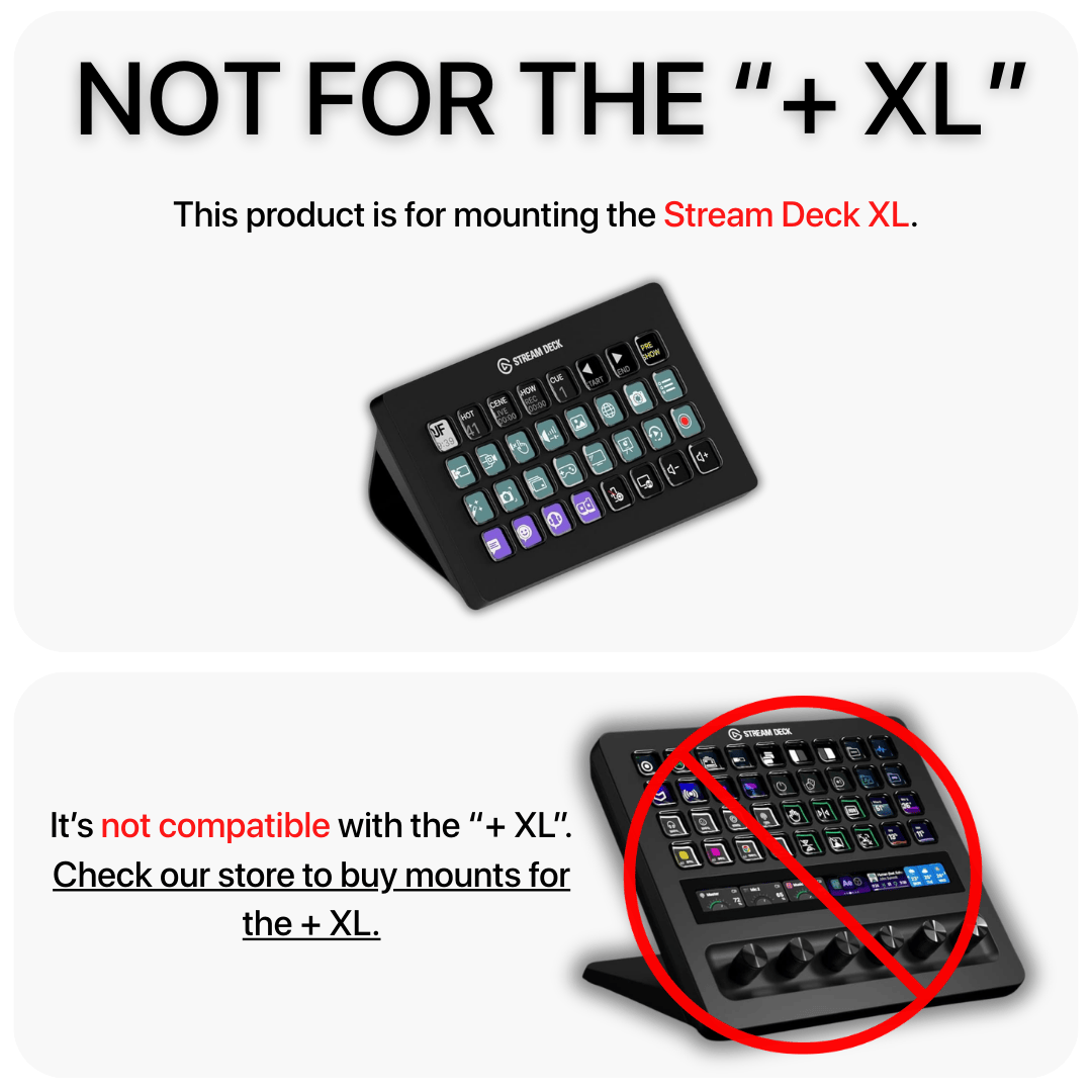 SimSportGadget Stream Deck XL enclosure with adjustable mount, showcasing a sturdy, customizable case for the Stream Deck XL device.