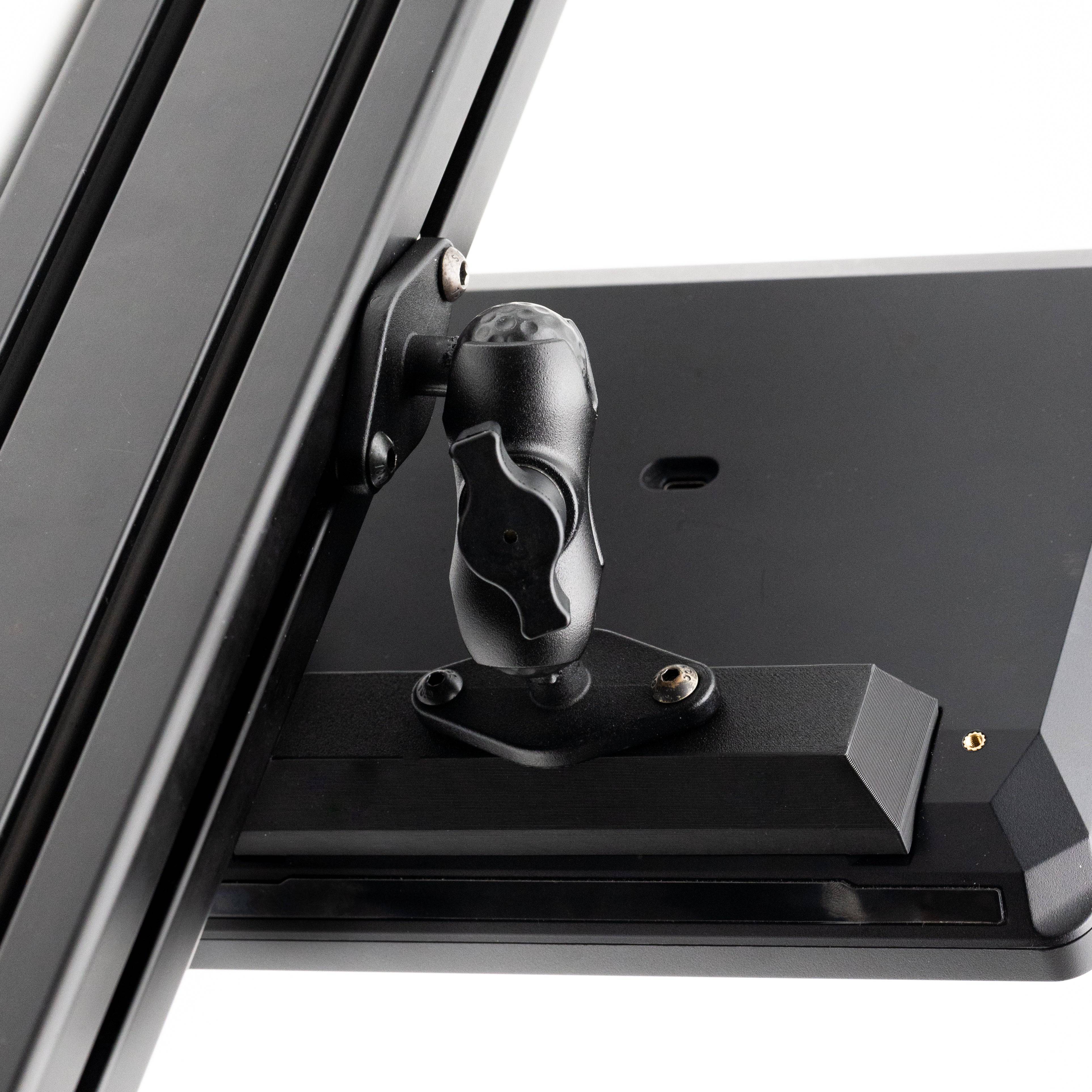 Stream Deck + XL premium swivel mount for sim and flight rigs by SimSportGadget, showing adjustable mounting hardware.