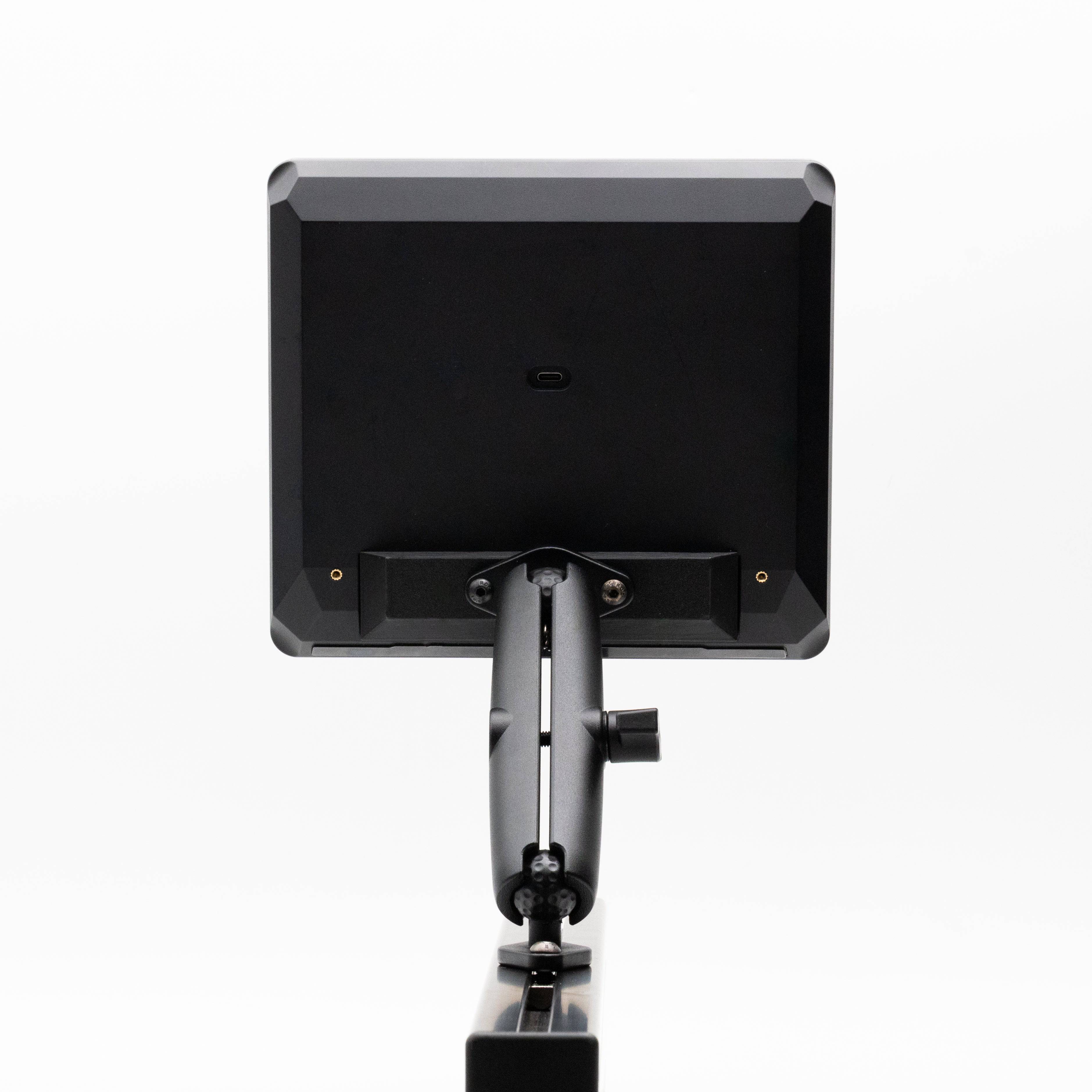SimSportGadget Stream Deck + XL premium swivel mount attached to a flight or sim rig for easy access and adjustable positioning.