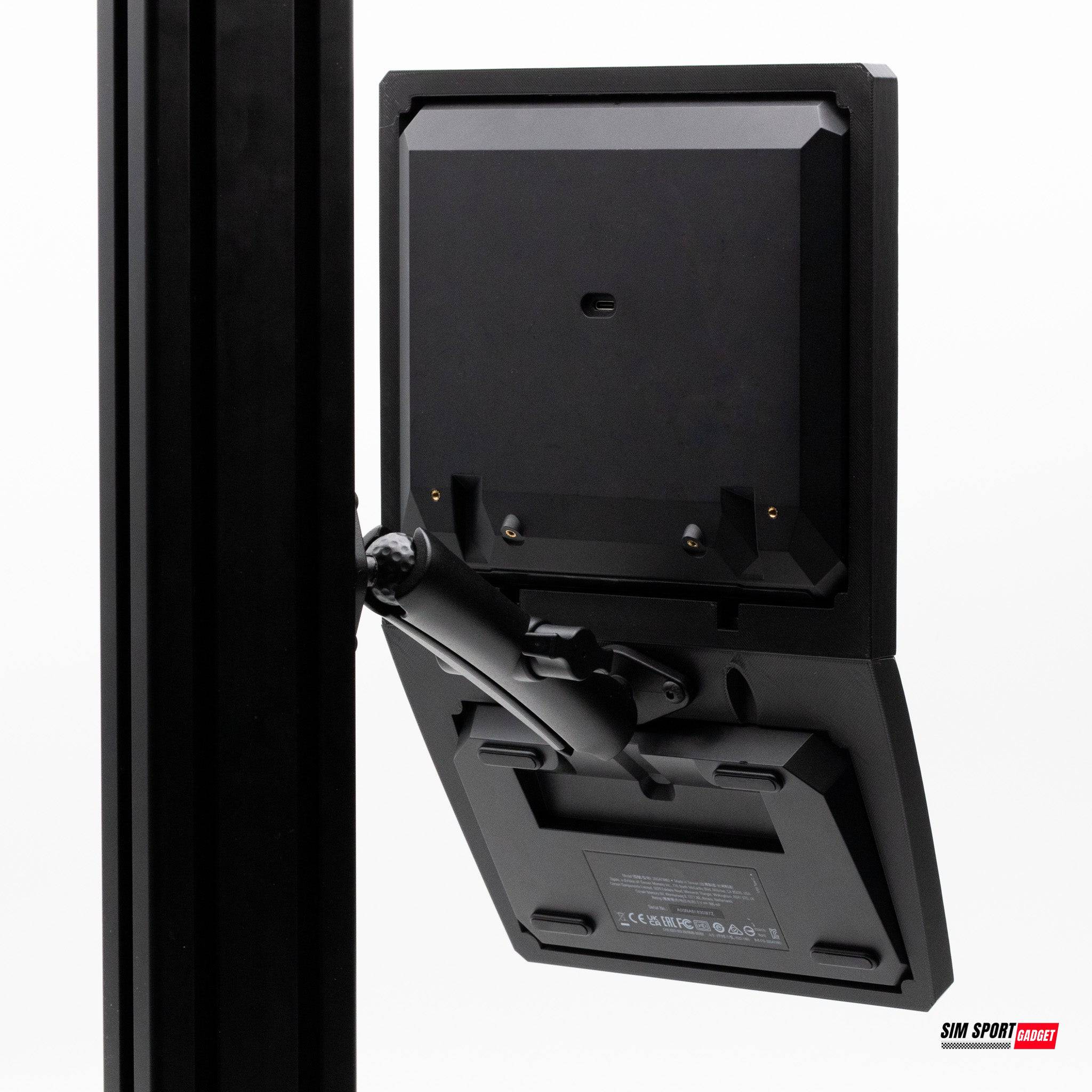 SimSportGadget Stream Deck + XL and XL Combo Mount showing sturdy black mount designed for secure placement of Stream Deck devices.