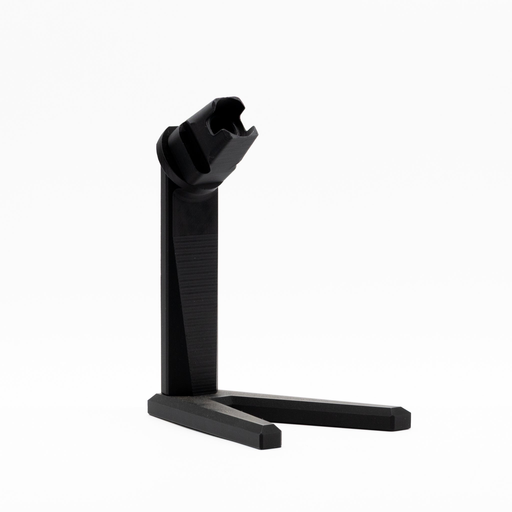 SimSportGadget Fanatec QR Wheel Display Stand for sim racing steering wheels, sturdy wheel mount with adjustable features.