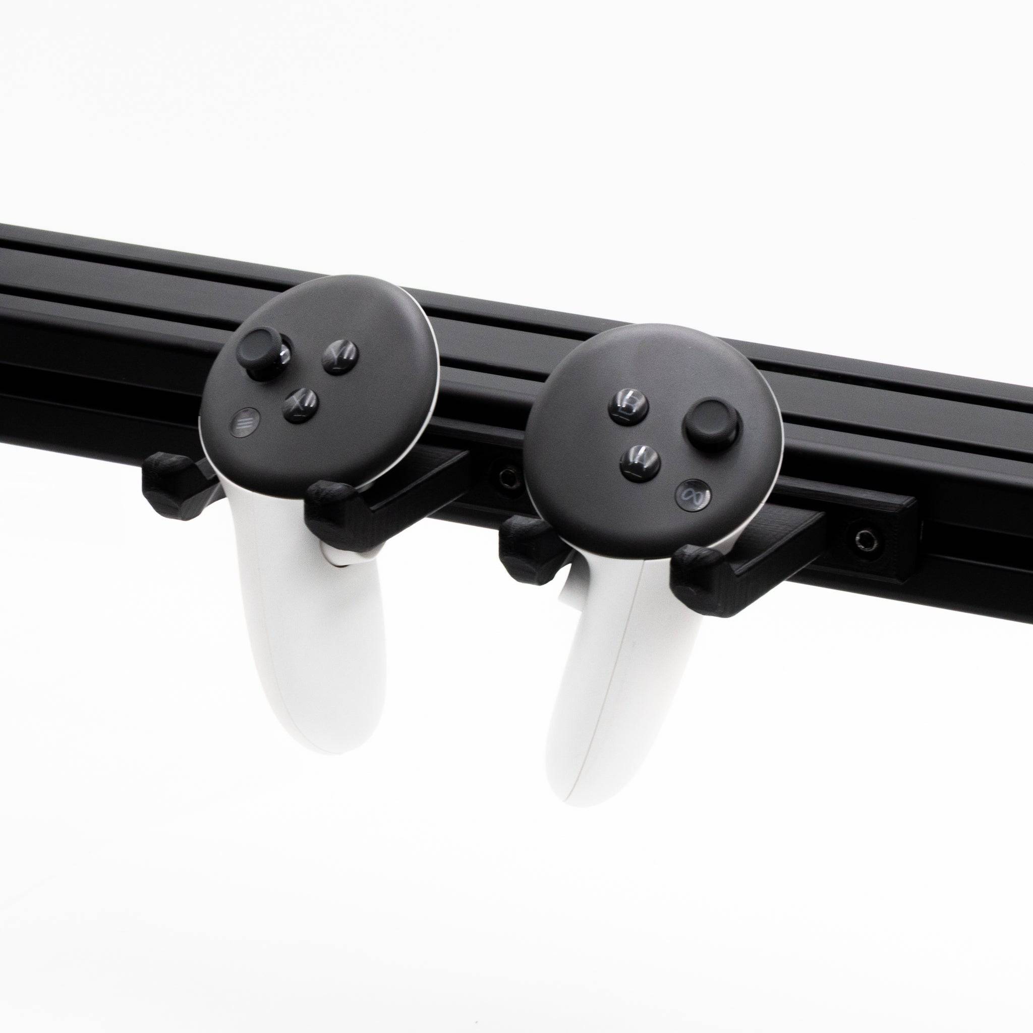 Set of two Oculus Quest 3 controller mounts by SimSportGadget, designed to securely hold VR controllers during gameplay.
