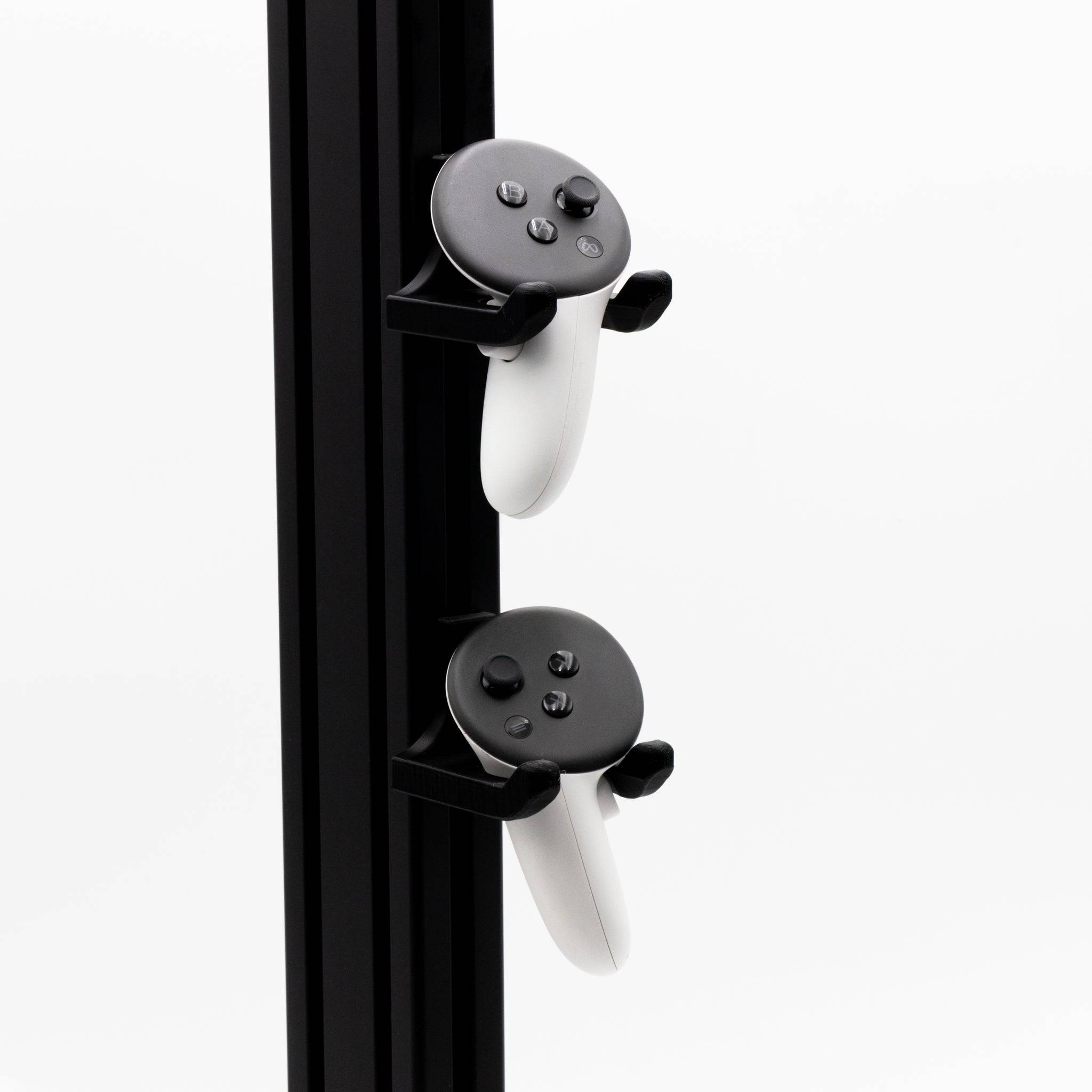 Two SimSportGadget Oculus Quest 3 controller mounts for secure attachment and easy access during virtual reality gaming.