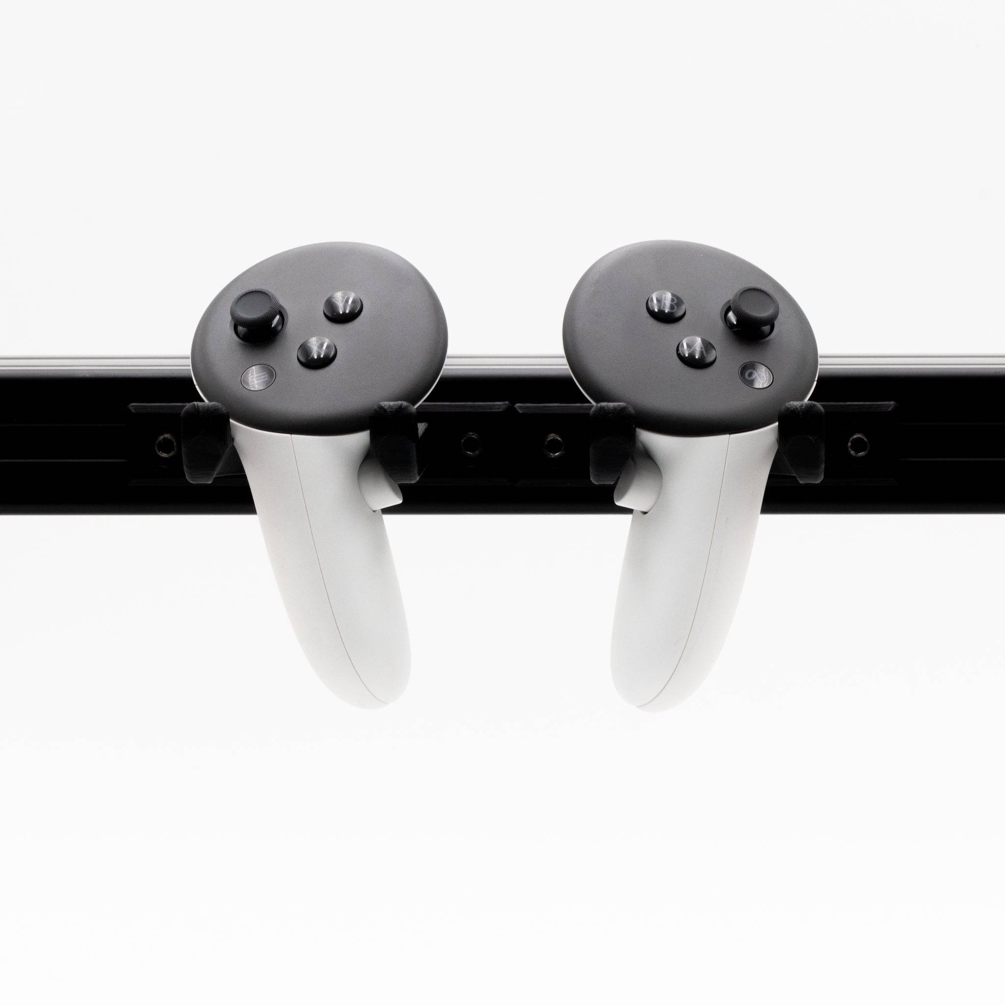 Pair of SimSportGadget Oculus Quest 3 controller mounts for secure and convenient VR controller storage.
