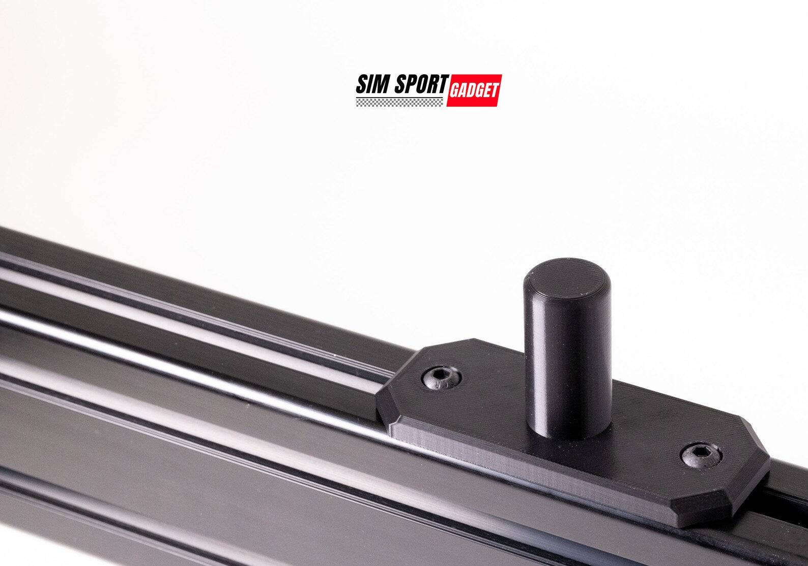 SimSportGadget quick release profile mount for sim racing wheel, provides secure attachment for racing simulator setups.