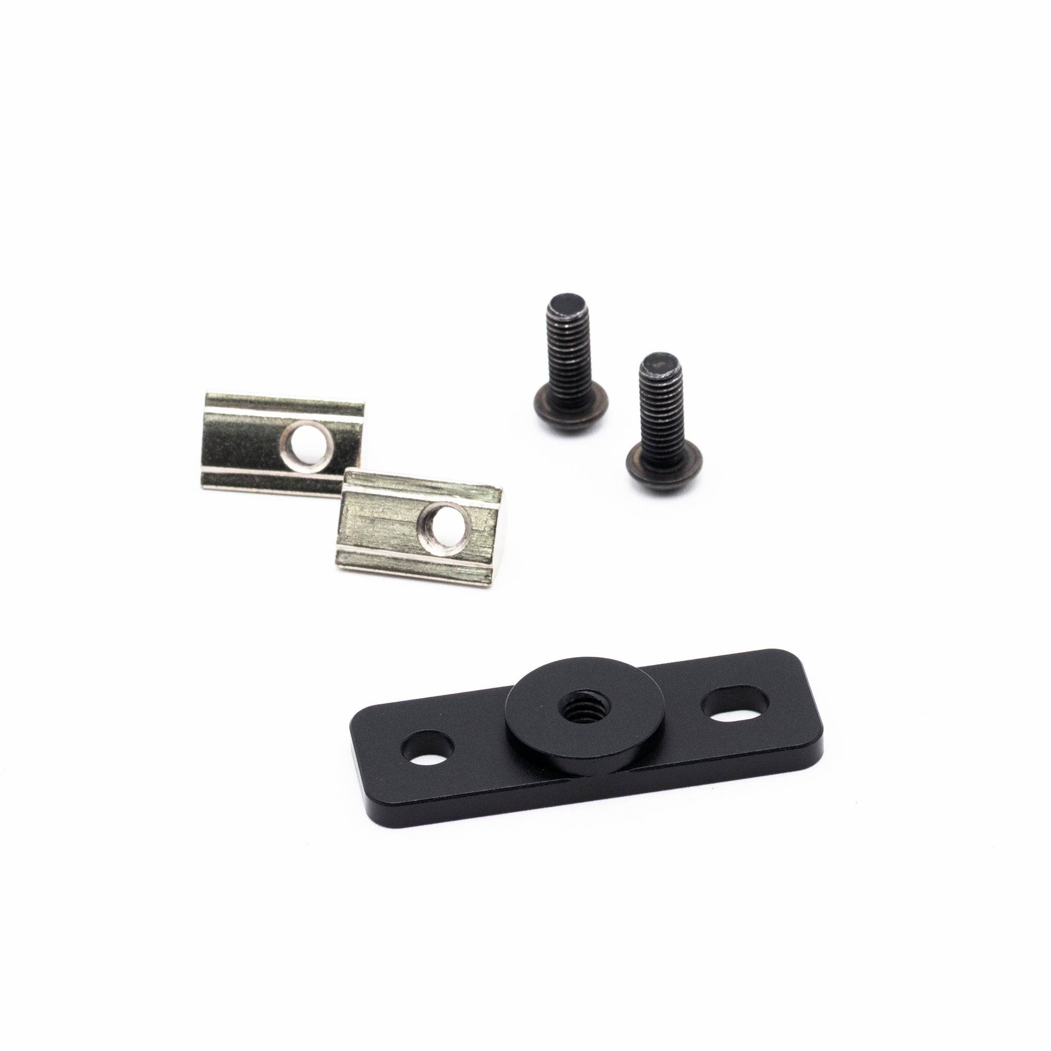 Shiny aluminum profile rig 1/4 adapter from SimSportGadget, an accessories mount for camera or lighting equipment.