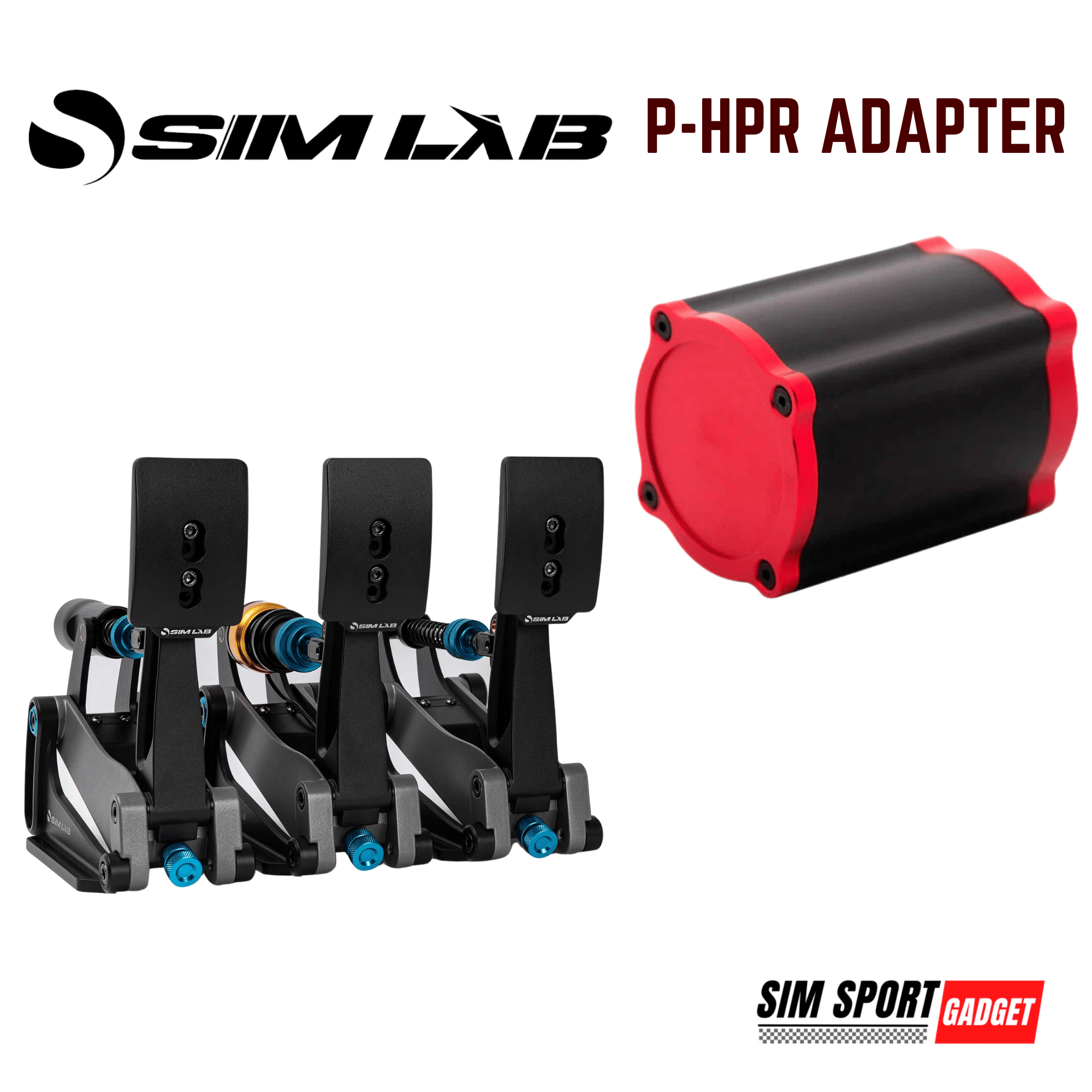 Simlab XP1 Pedals and Simagic P-HPR Mount full set, high-quality pedal mod by SimSportGadget with detailed pedal and mounting components.