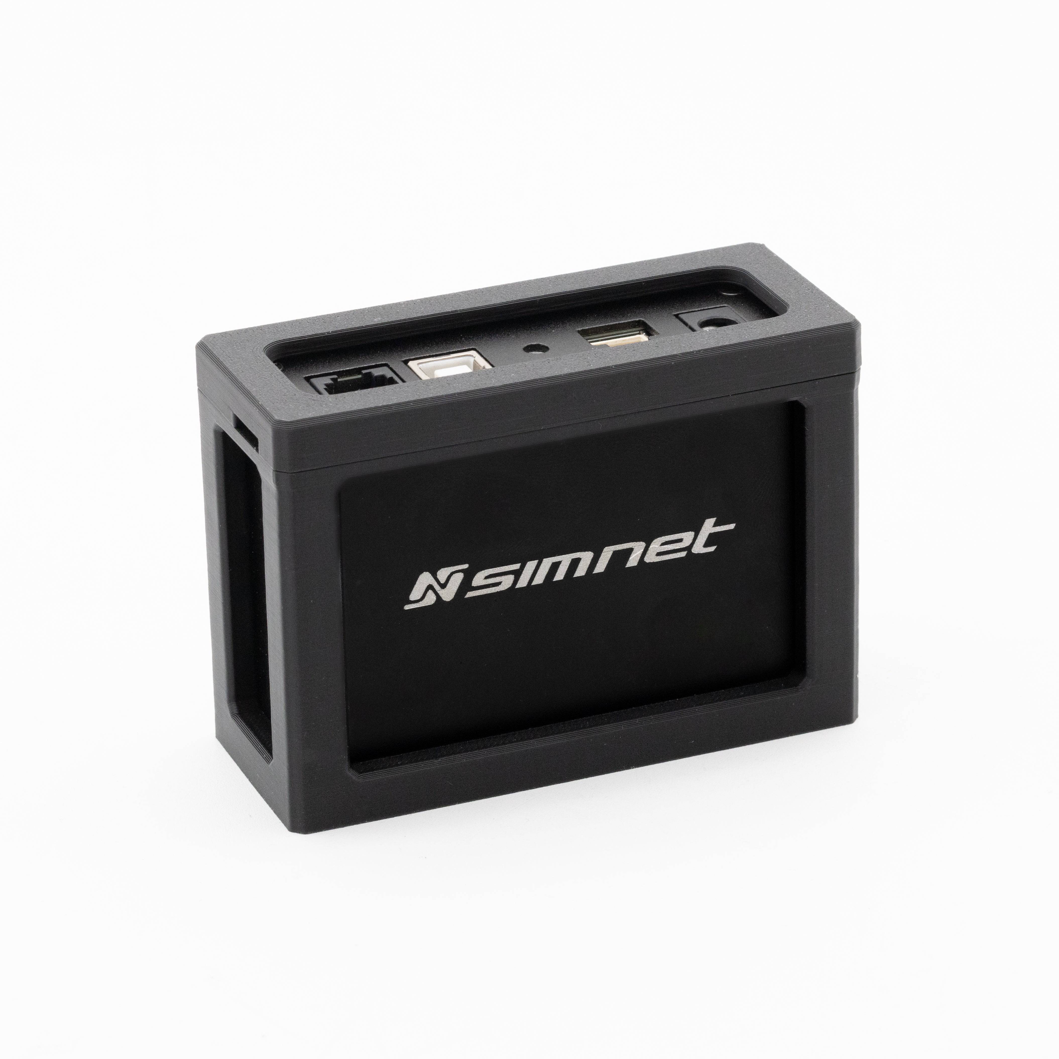 SimSportGadget SIMNET Pedal Controller Mount accessory, sturdy black mount for pedal setup in gaming or simulation rigs.