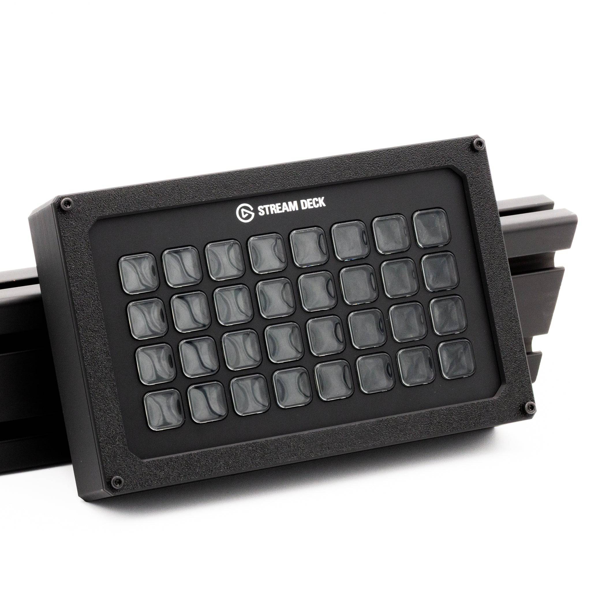 SimSportGadget Stream Deck XL enclosure with adjustable mount for secure setup and easy access to streaming controls.
