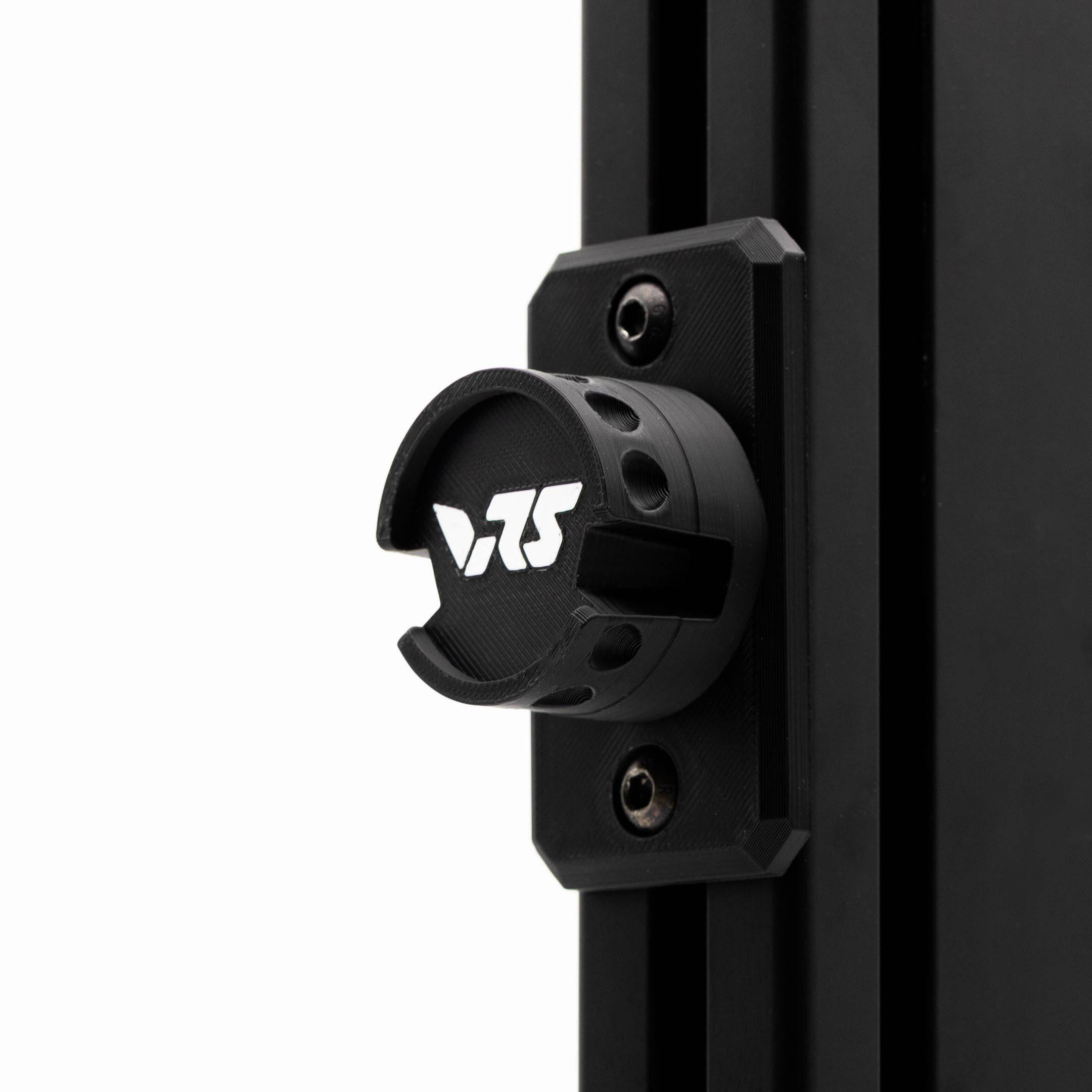 SimSportGadget VRS Profile Mount for quick release wheel mount, shown with logo on black background.