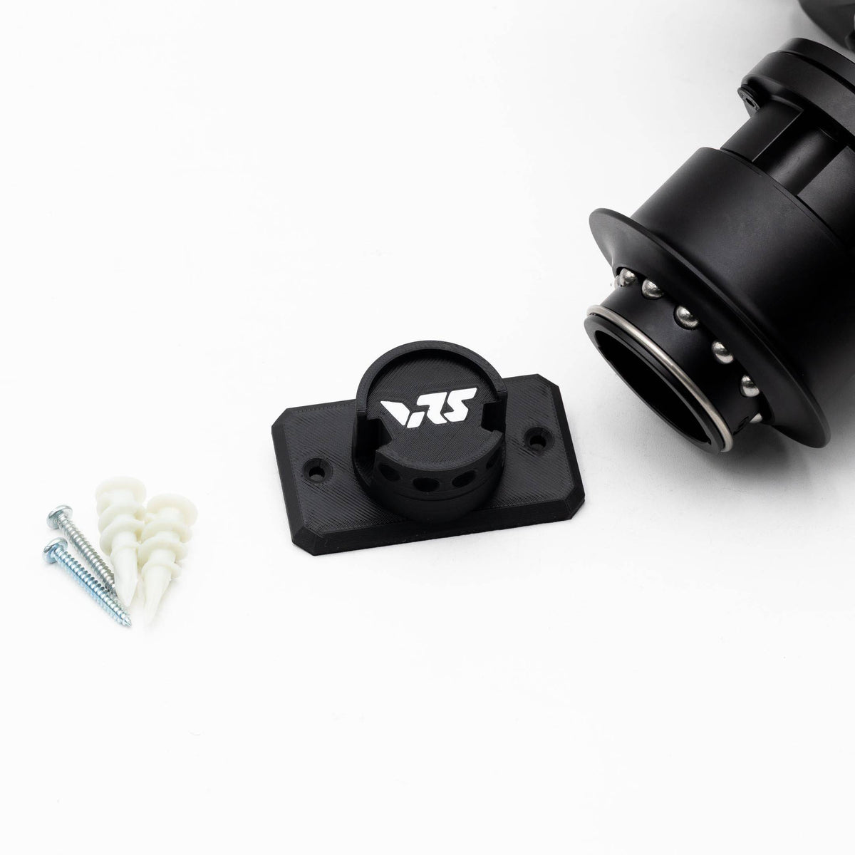 SimSportGadget VRS quick release wall mount for wheel display, featuring a secure and sleek wheel mount design.