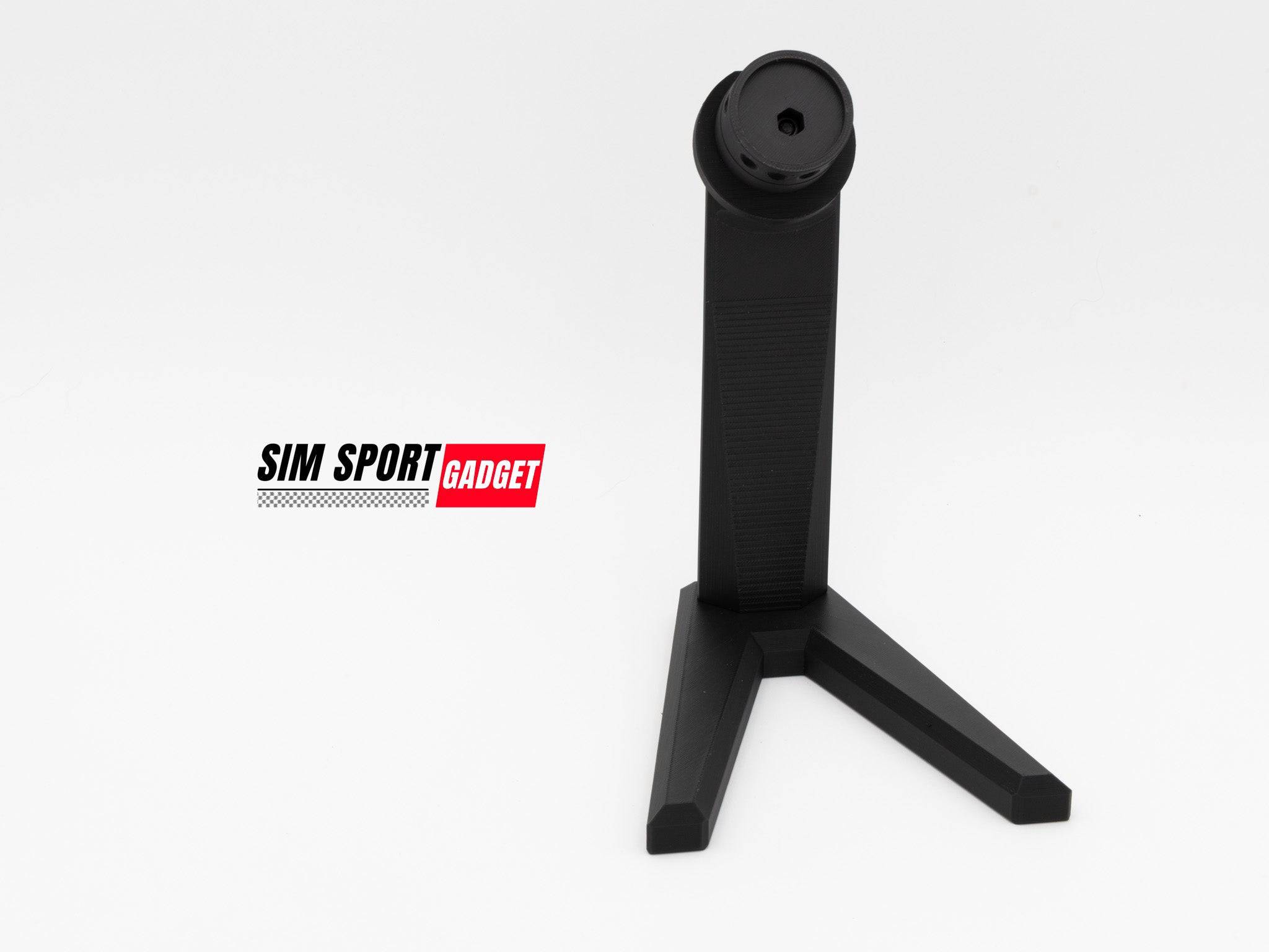 SimSportGadget wheel display stand for sim racing steering wheels, showcasing a sturdy support for wheel rim accessories.
