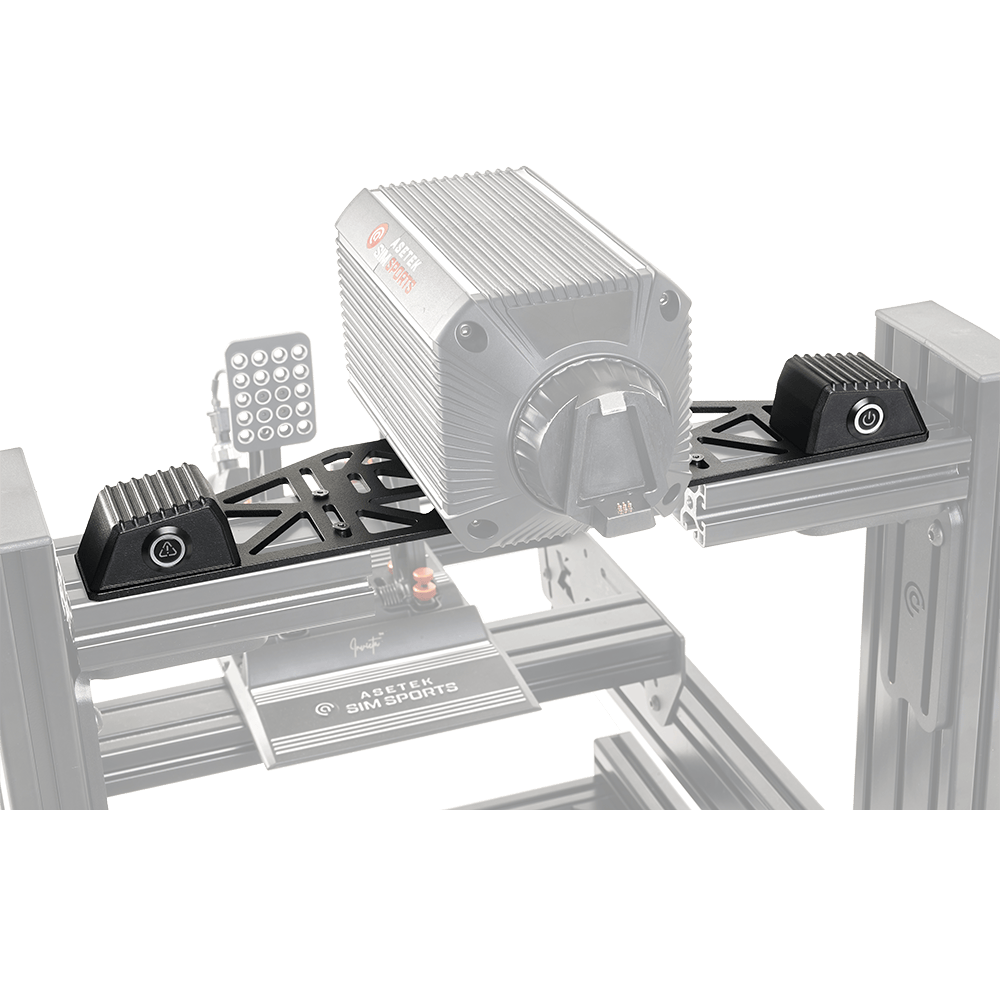 Asetek SimSports DD wheelbase bottom mount accessory for sim racing setups, shown without background in the image.