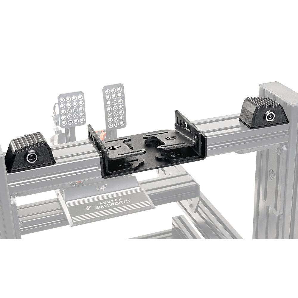 Asetek SimSports DD Wheelbase bottom mount with tilt adjustment, displayed on a white background, showcasing the accessory's design.