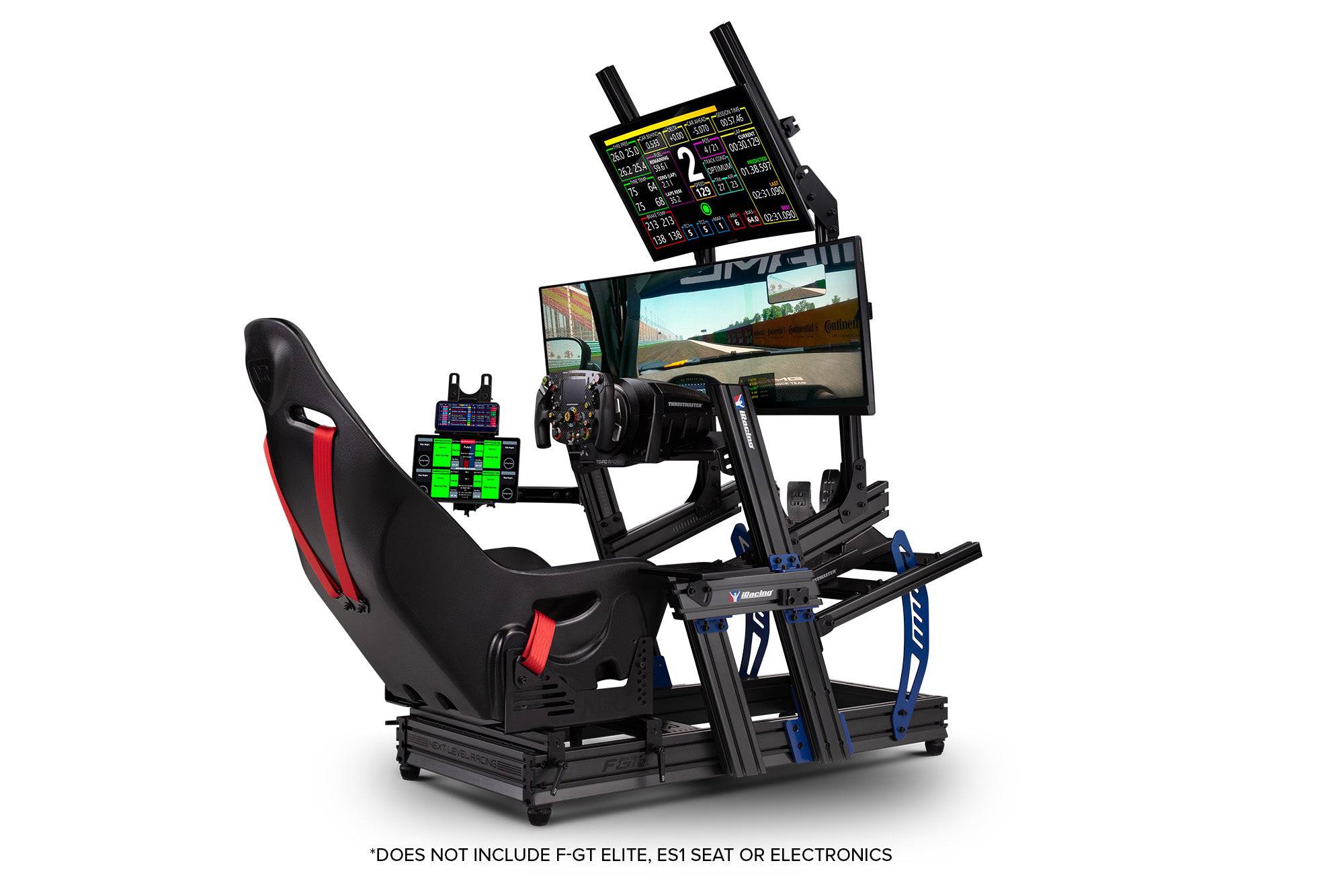 Next Level Racing Elite Direct Mount Overhead Monitor Add-on in black, designed for F-GT Elite racing simulator stand.