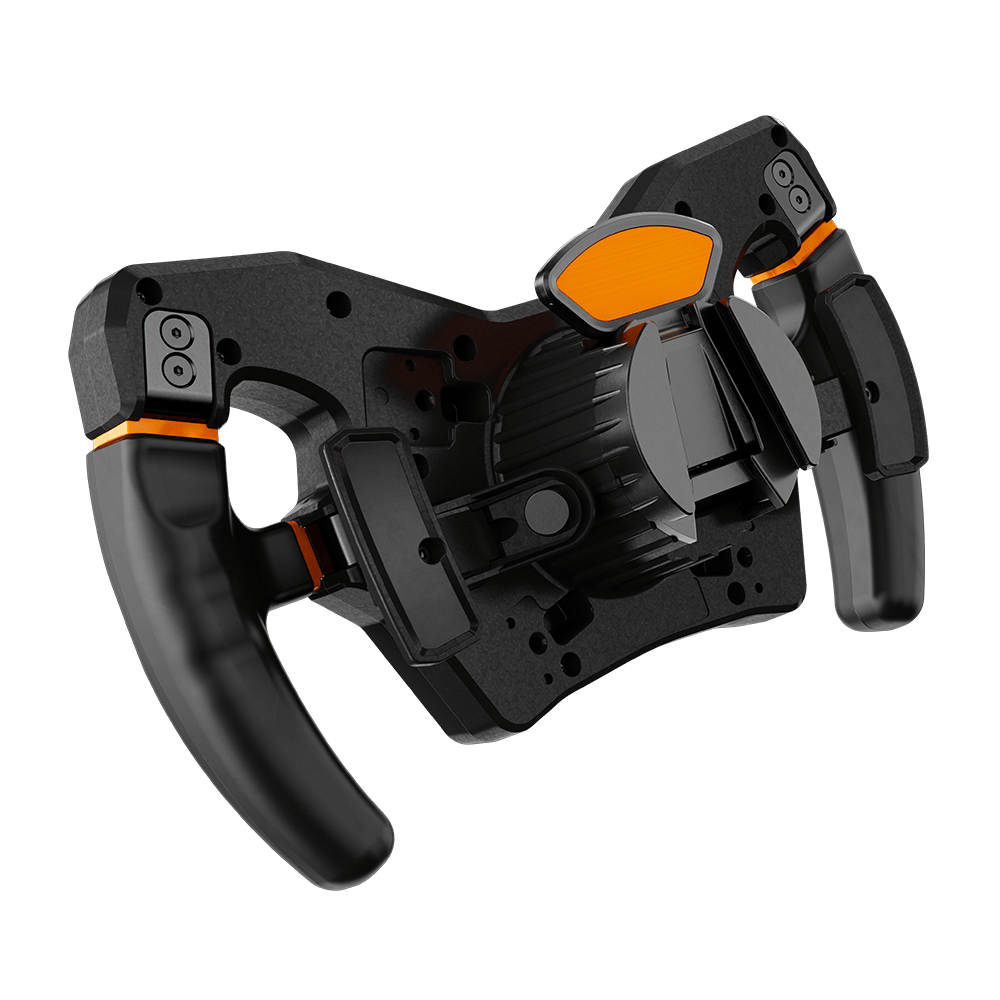 Asetek SimSports Forte Formula steering wheel rim with detailed render view, showcasing the ergonomic design and textured grip.